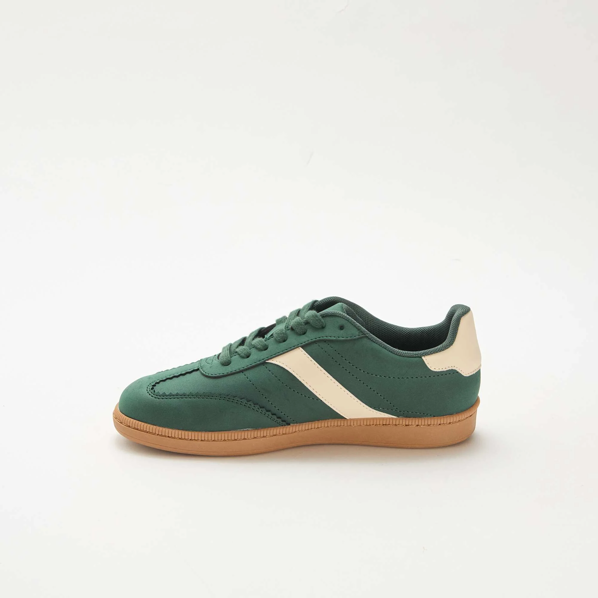 Contrast Panel Low-Top Sneakers GREEN - Image 4