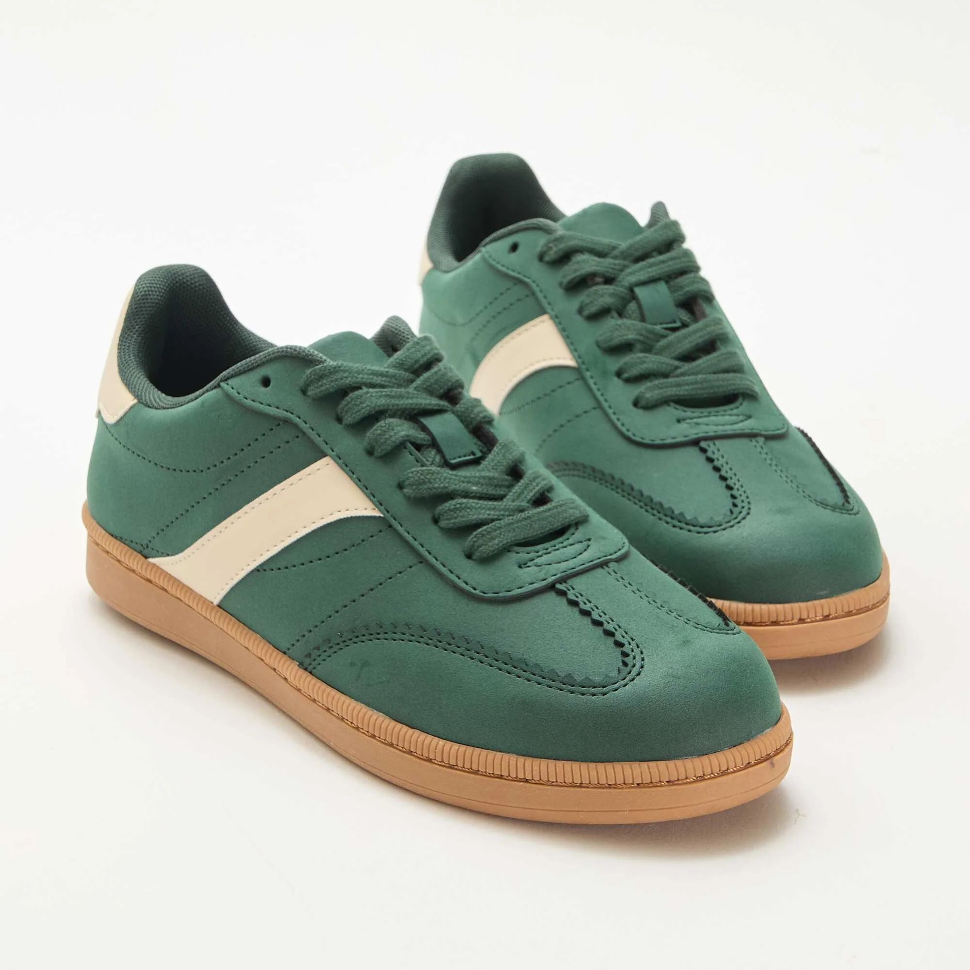 Contrast Panel Low-Top Sneakers GREEN - Image 5
