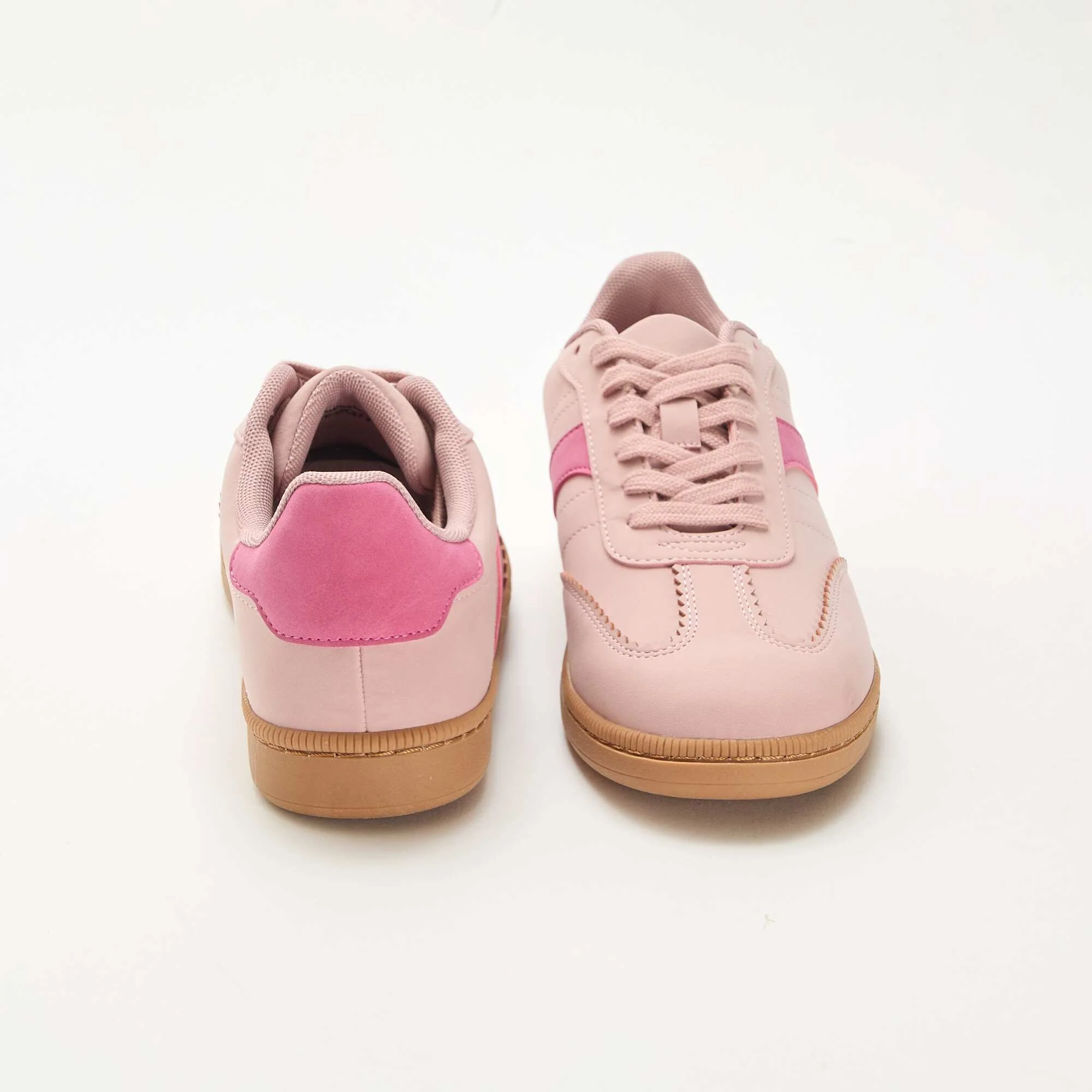 Contrast Panel Low-Top Sneakers PINK - Image 3