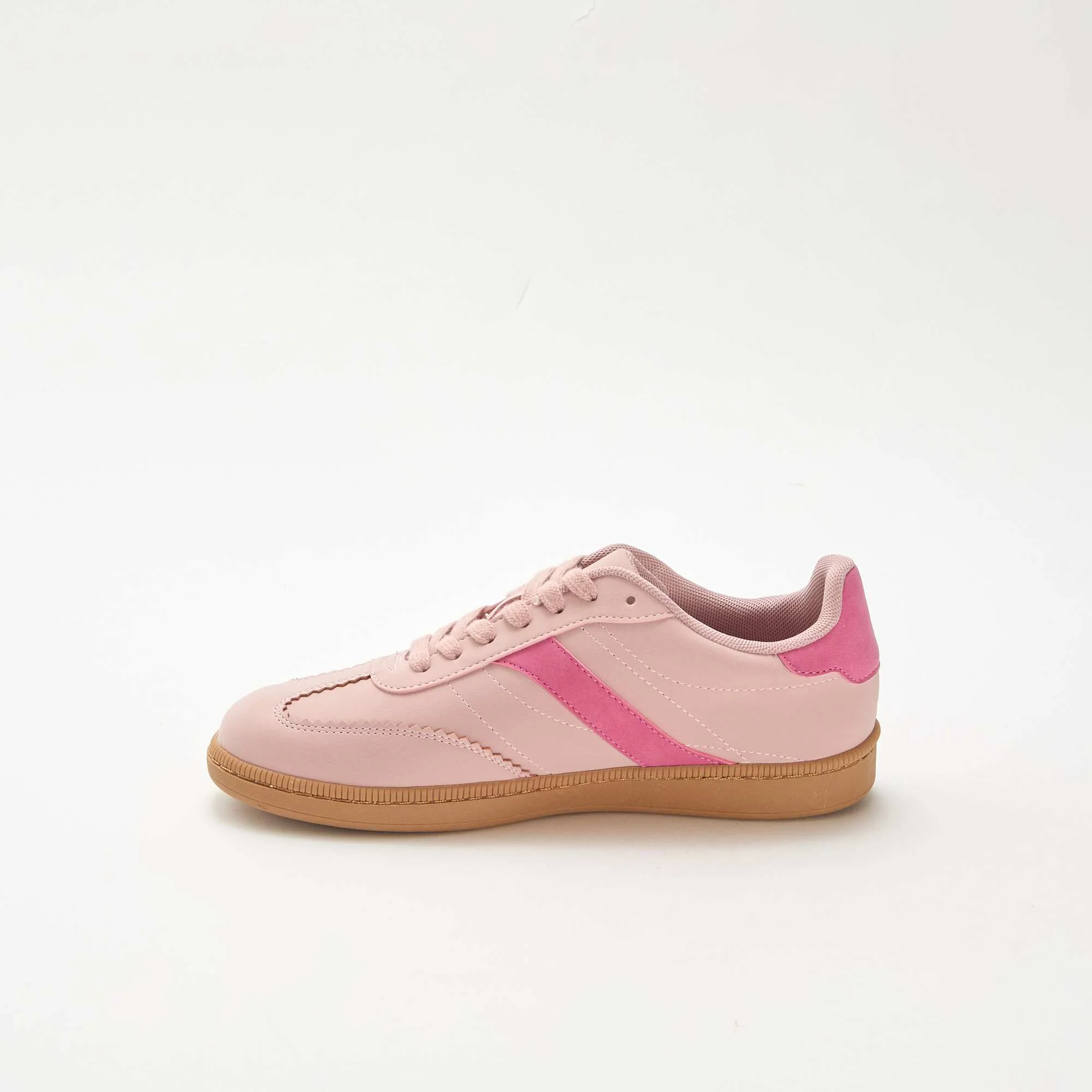 Contrast Panel Low-Top Sneakers PINK - Image 4