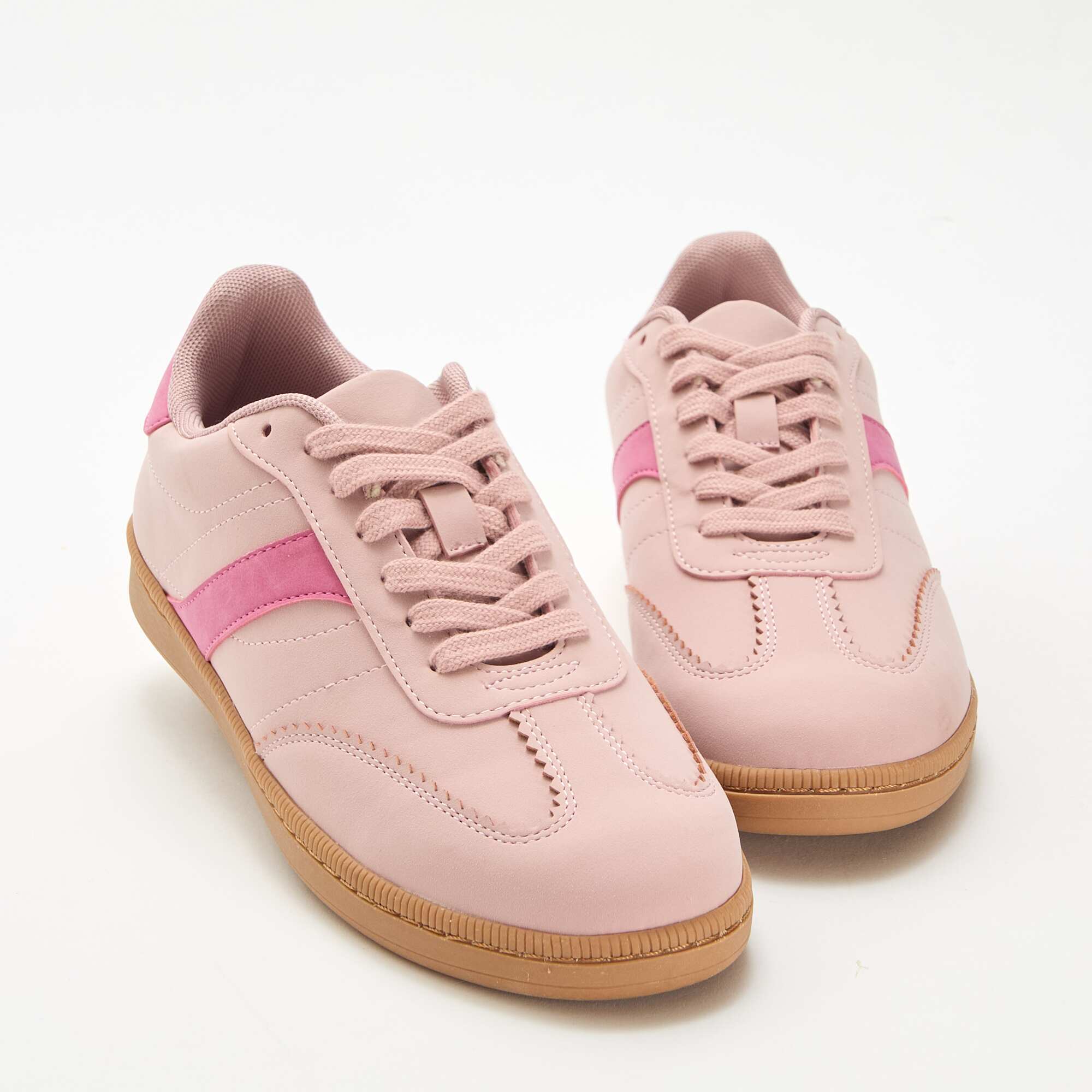 Contrast Panel Low-Top Sneakers PINK - Image 5