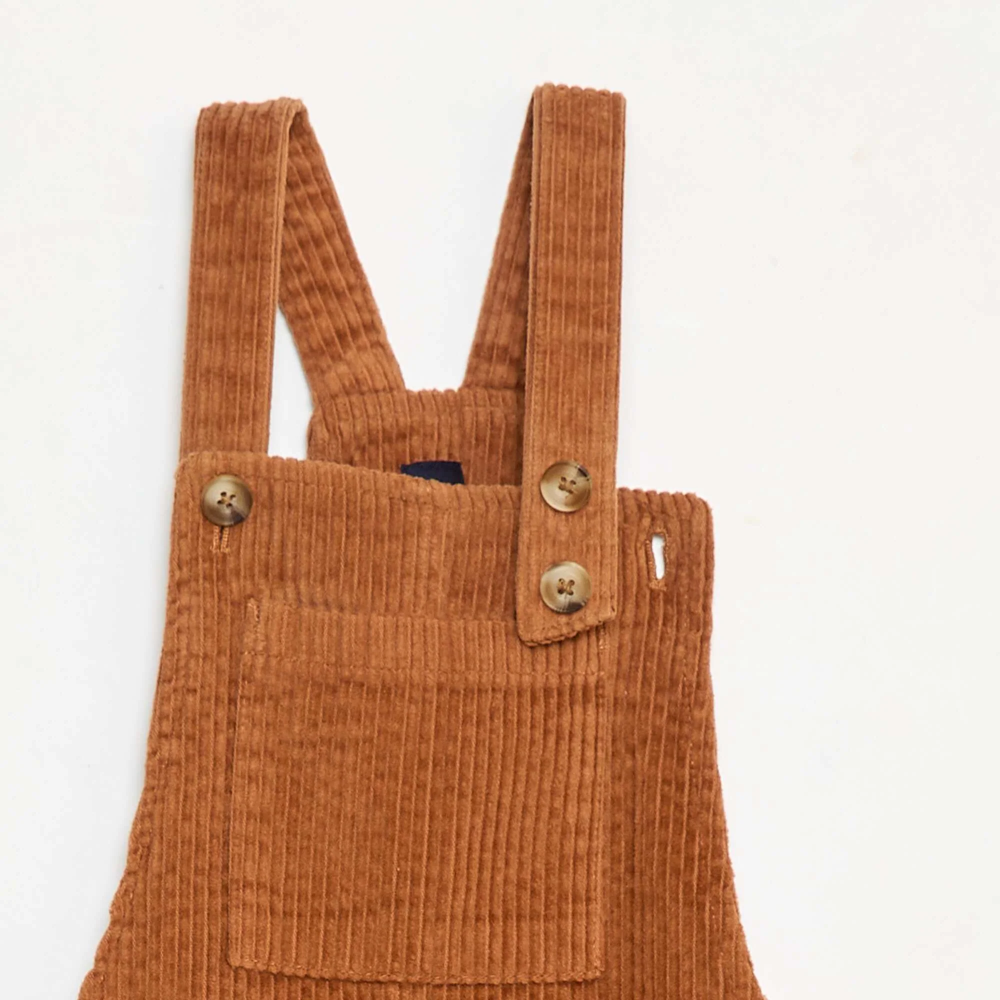 Corduroy Overall Dress with Pocket BROWN - Image 2