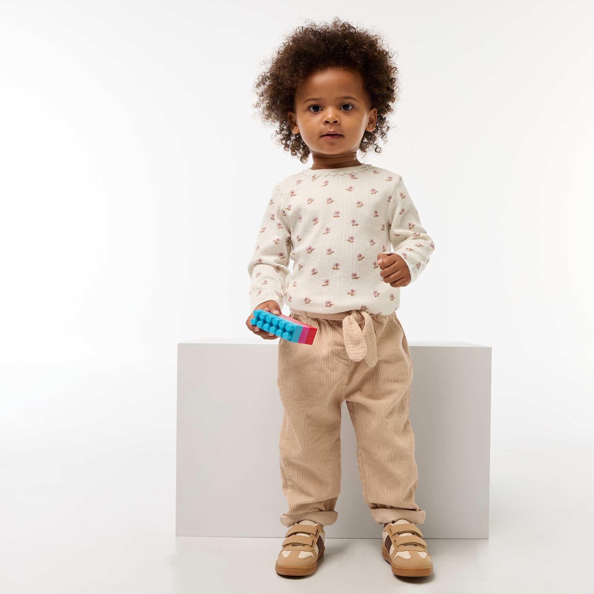 Corduroy Paperbag Trousers BEIGE