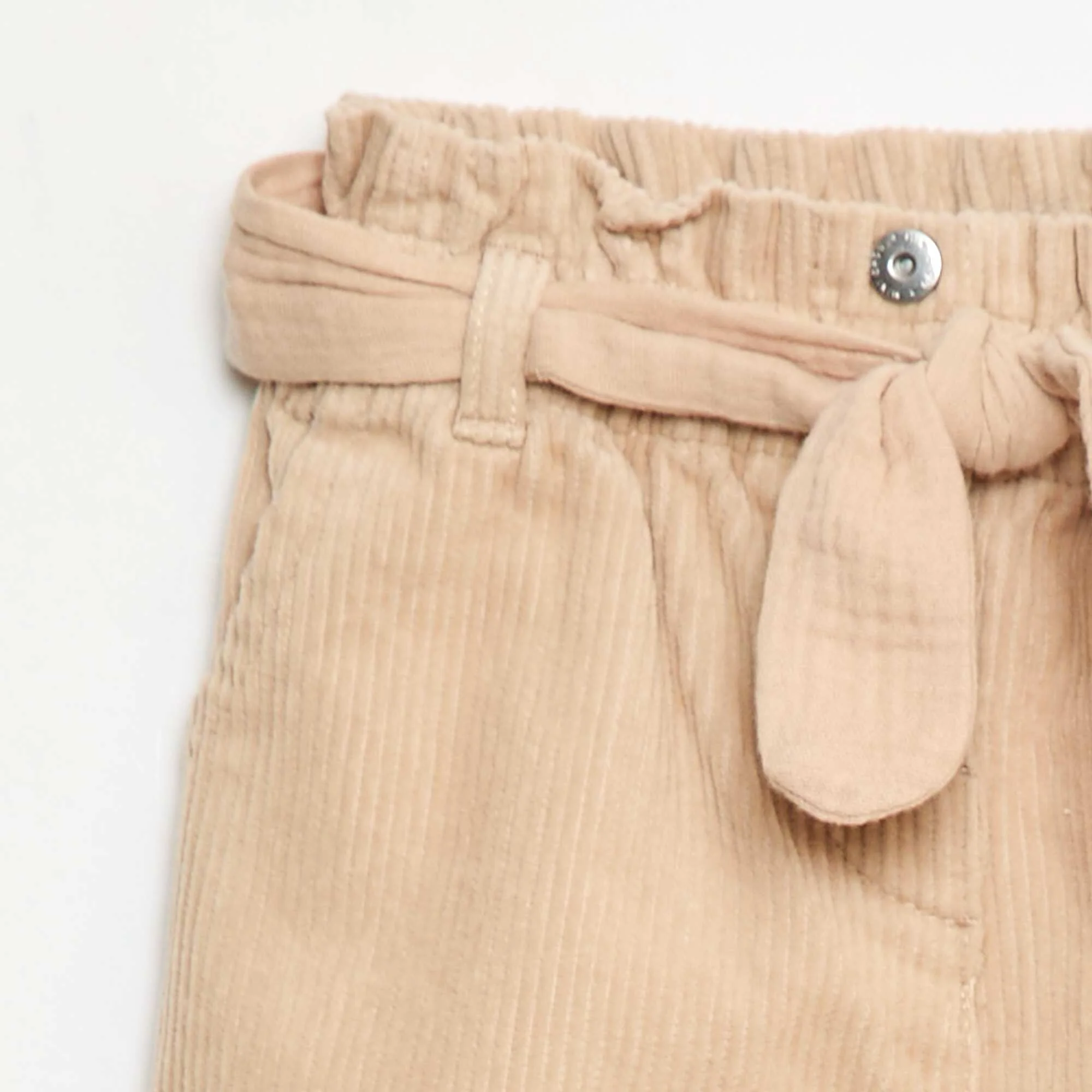 Corduroy Paperbag Trousers BEIGE - Image 6