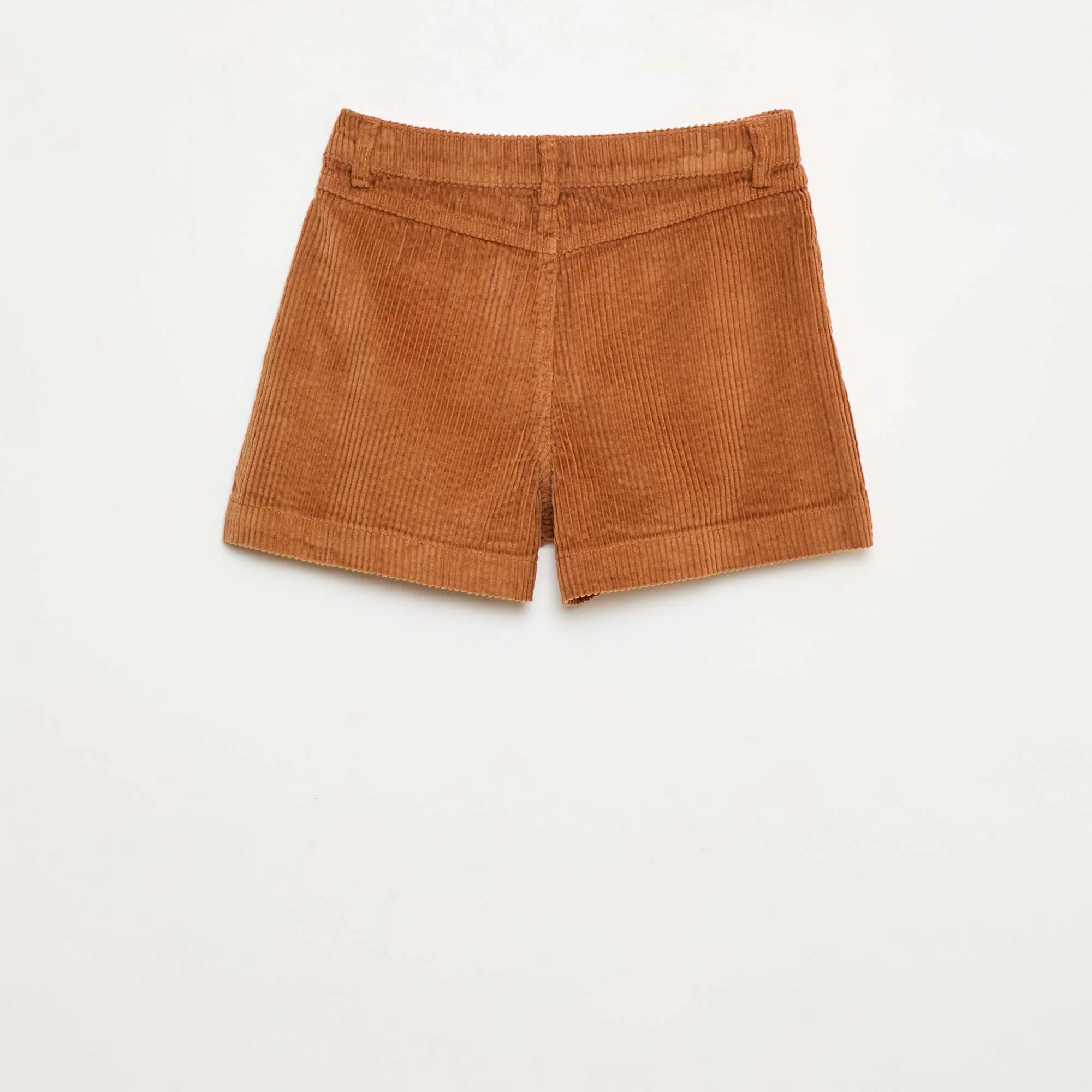 Corduroy Shorts with 2 Patch Pockets BROWN - Image 2