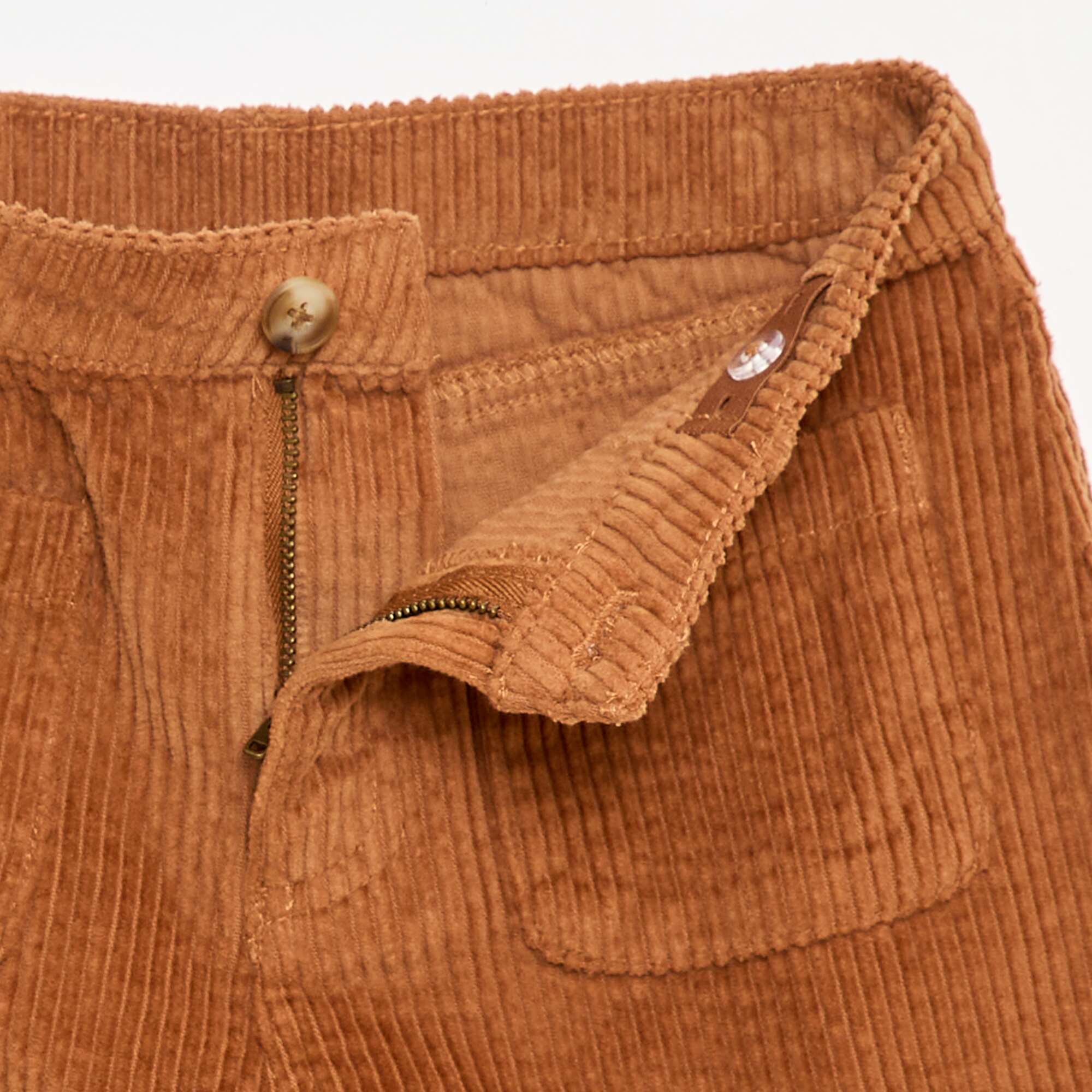Corduroy Shorts with 2 Patch Pockets BROWN - Image 3