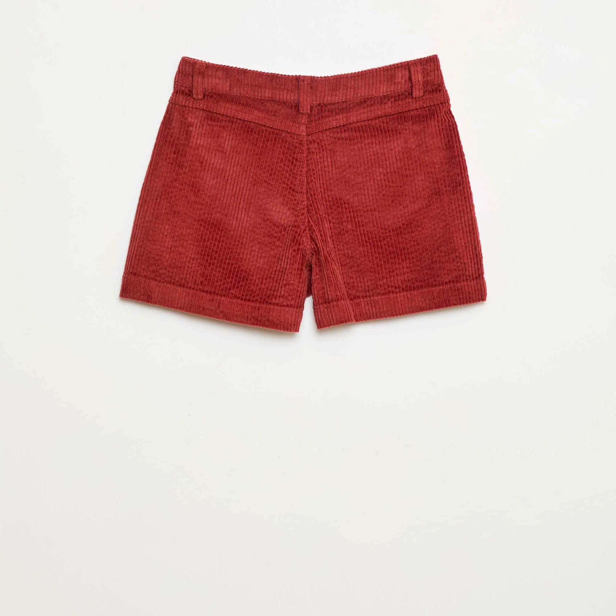 Corduroy Shorts with 2 Patch Pockets RED - Image 2