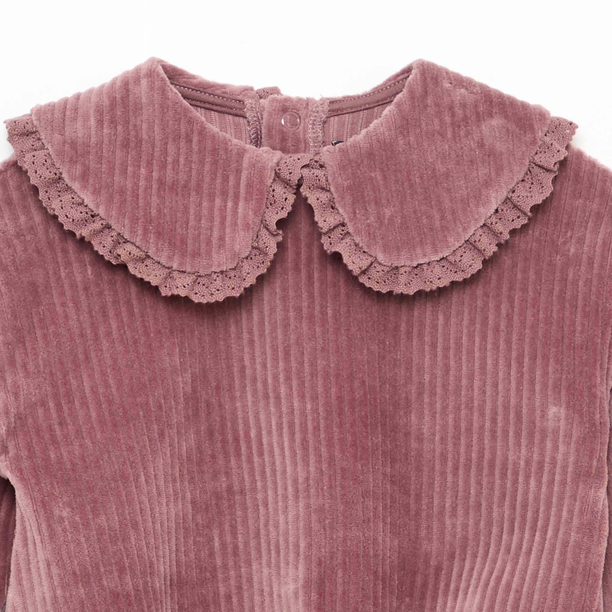 Corduroy Sweatshirt and Pants Set PURPLE - Image 2