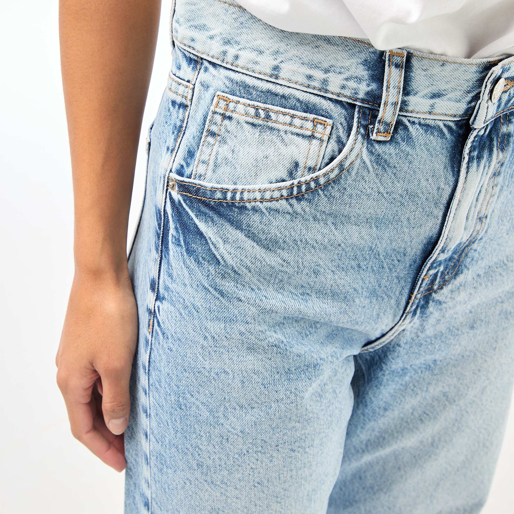 Cotton Balloon Denim Pants BLUE - Image 4