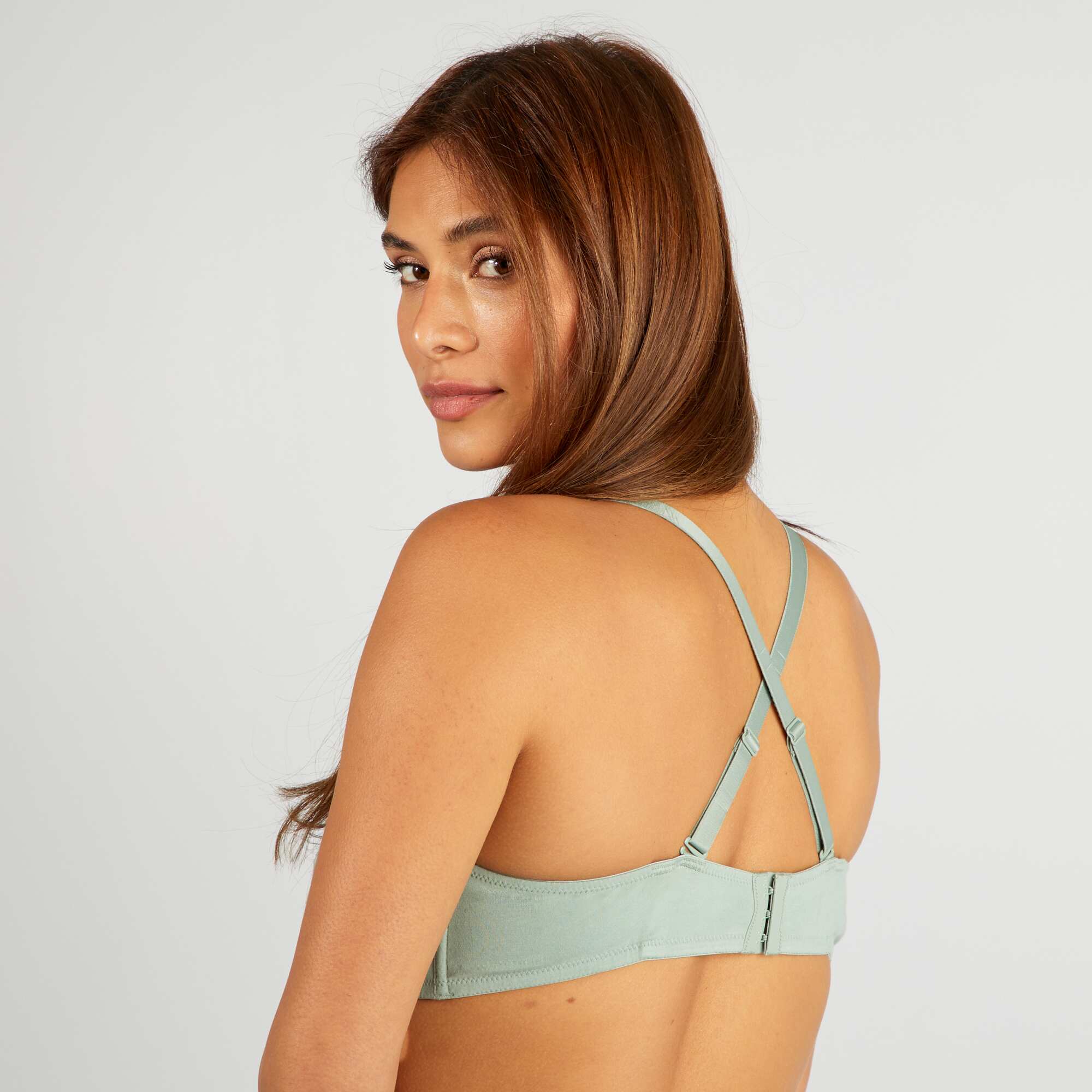 Cotton bra for D & E cups GREEN - Image 3