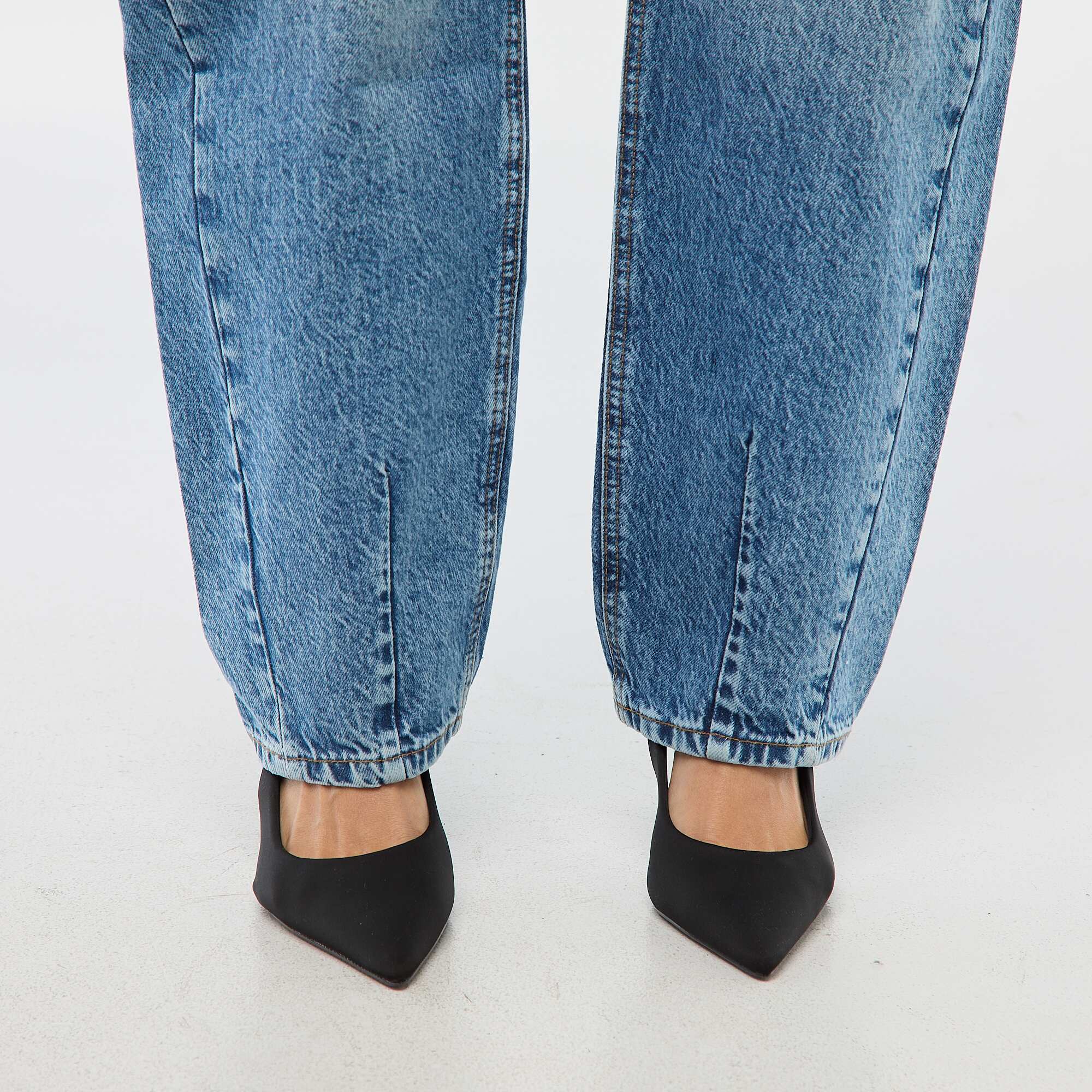 Cotton Denim Balloon Pants BLUE - Image 5