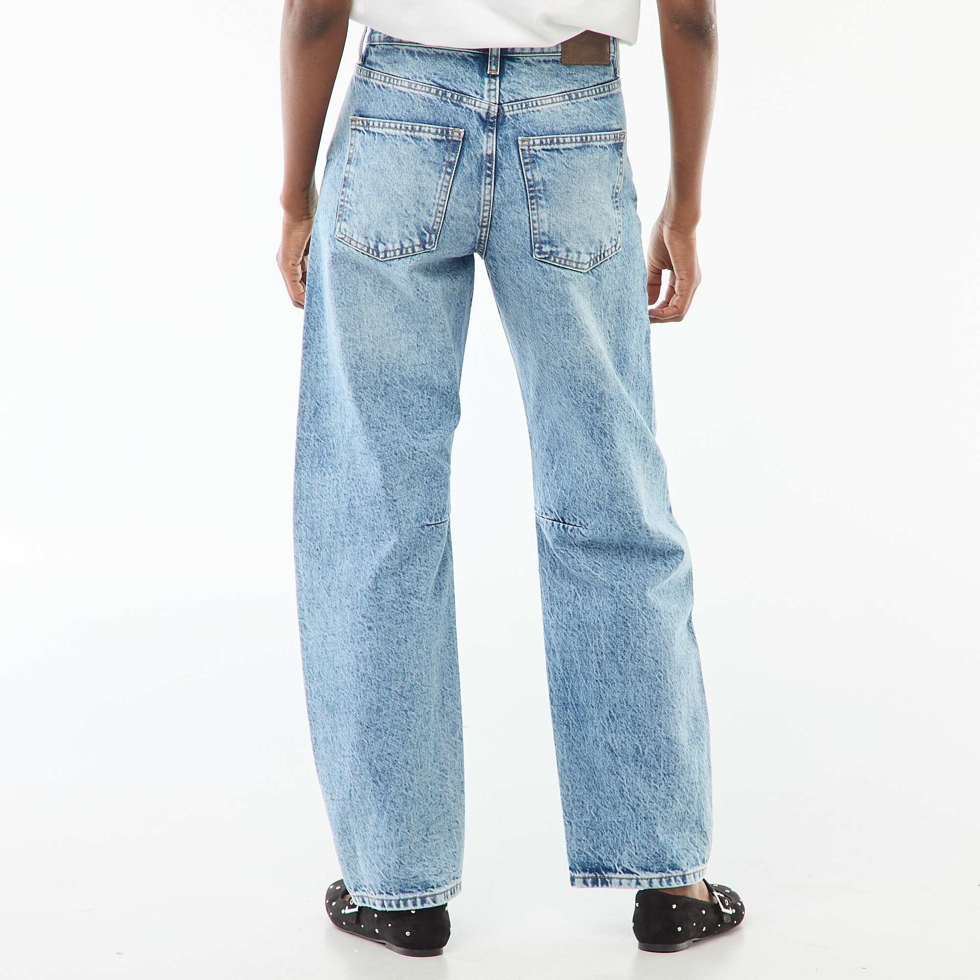 Cotton Denim Balloon Pants BLUE - Image 3