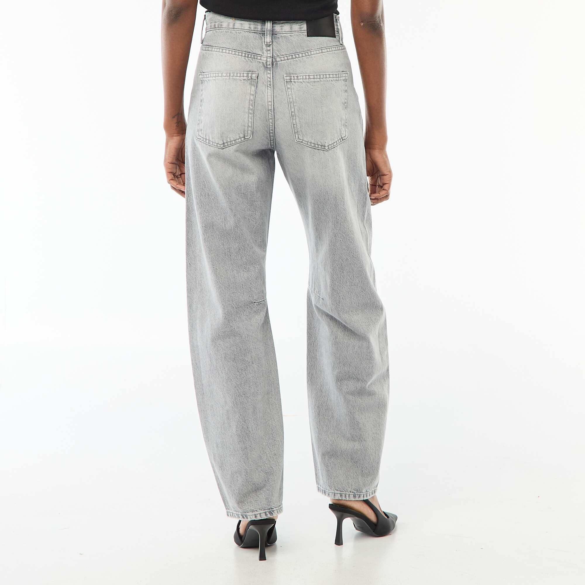 Cotton Denim Balloon Pants GREY - Image 3