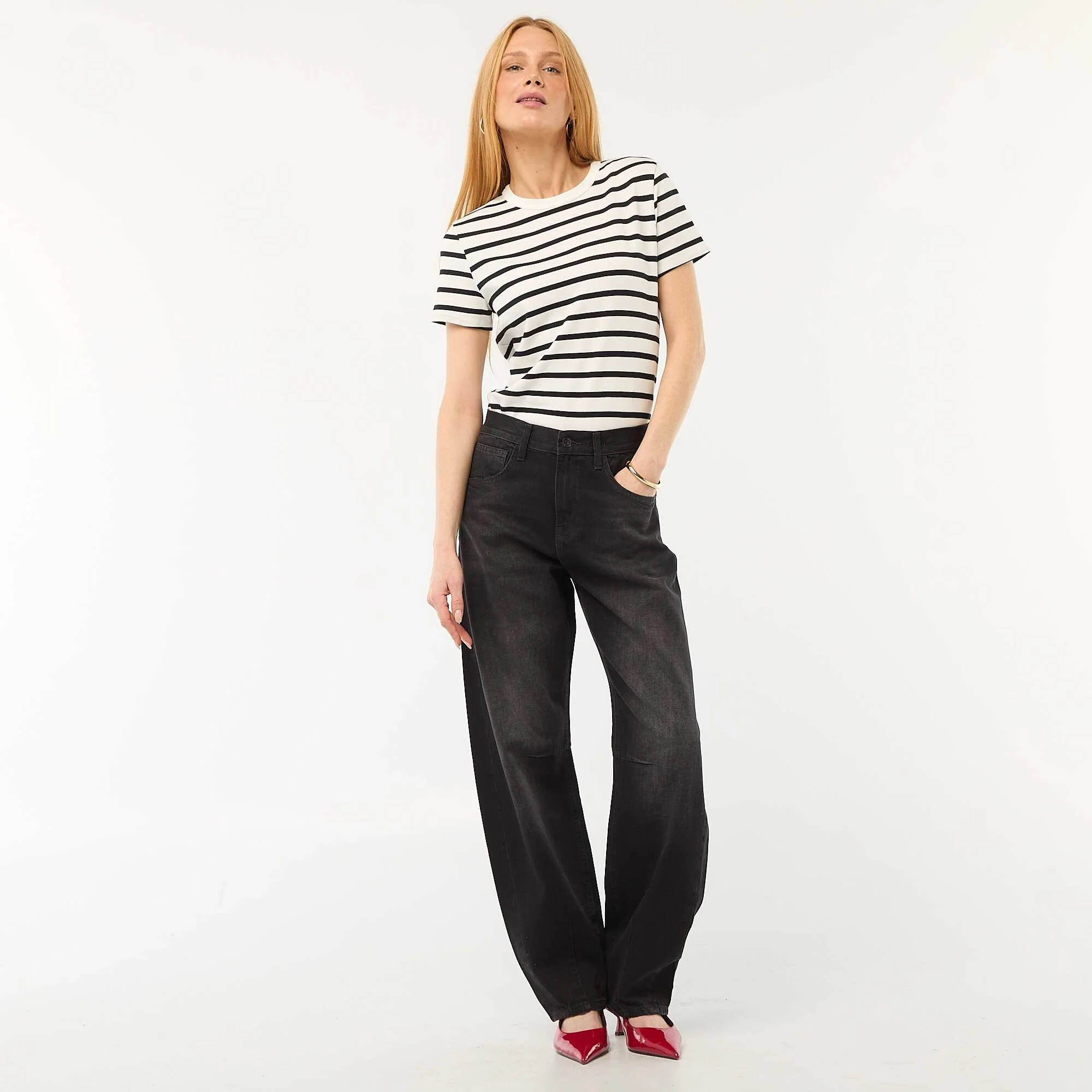 Cotton Denim Balloon Pants GREY