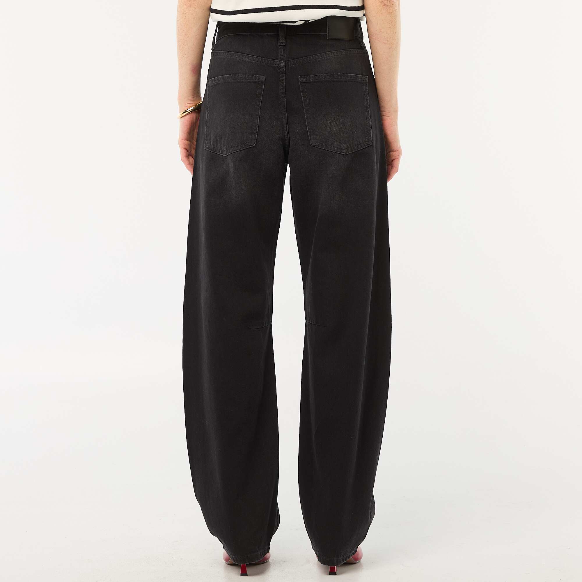 Cotton Denim Balloon Pants GREY - Image 3