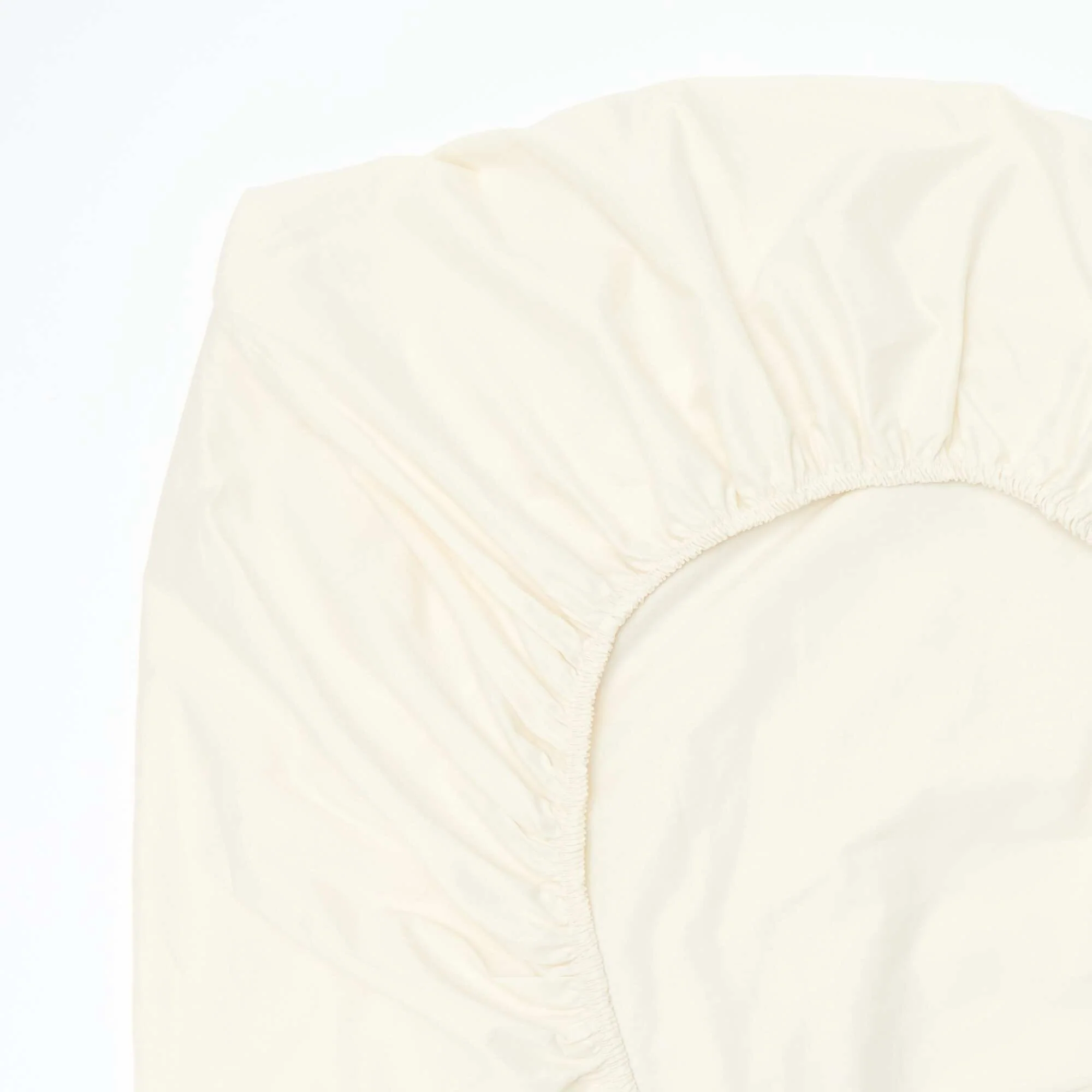 Cotton Fitted Sheet (150x200cm) WHITE - Image 2