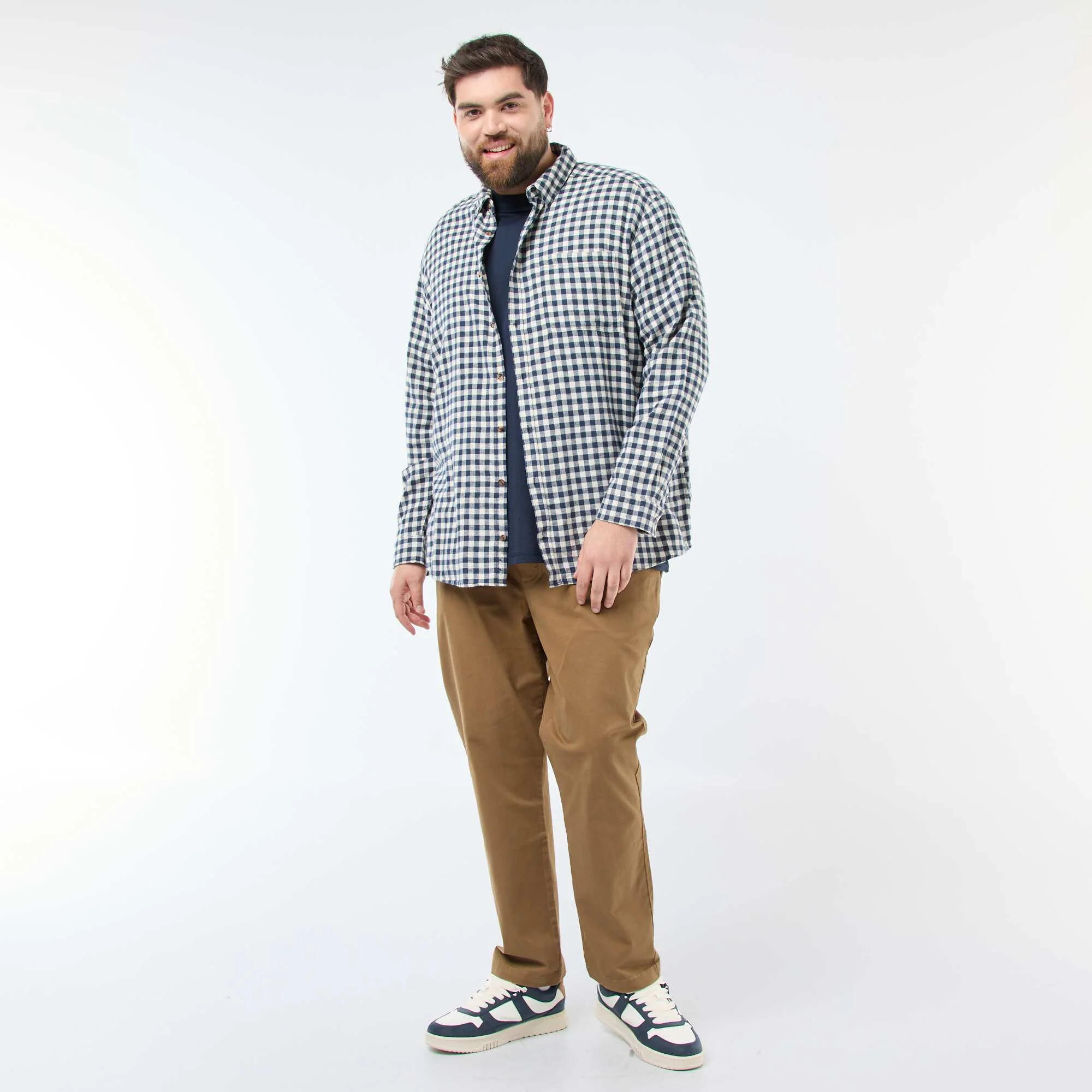 Cotton Flannel Checkered Shirt BLUE - Image 2