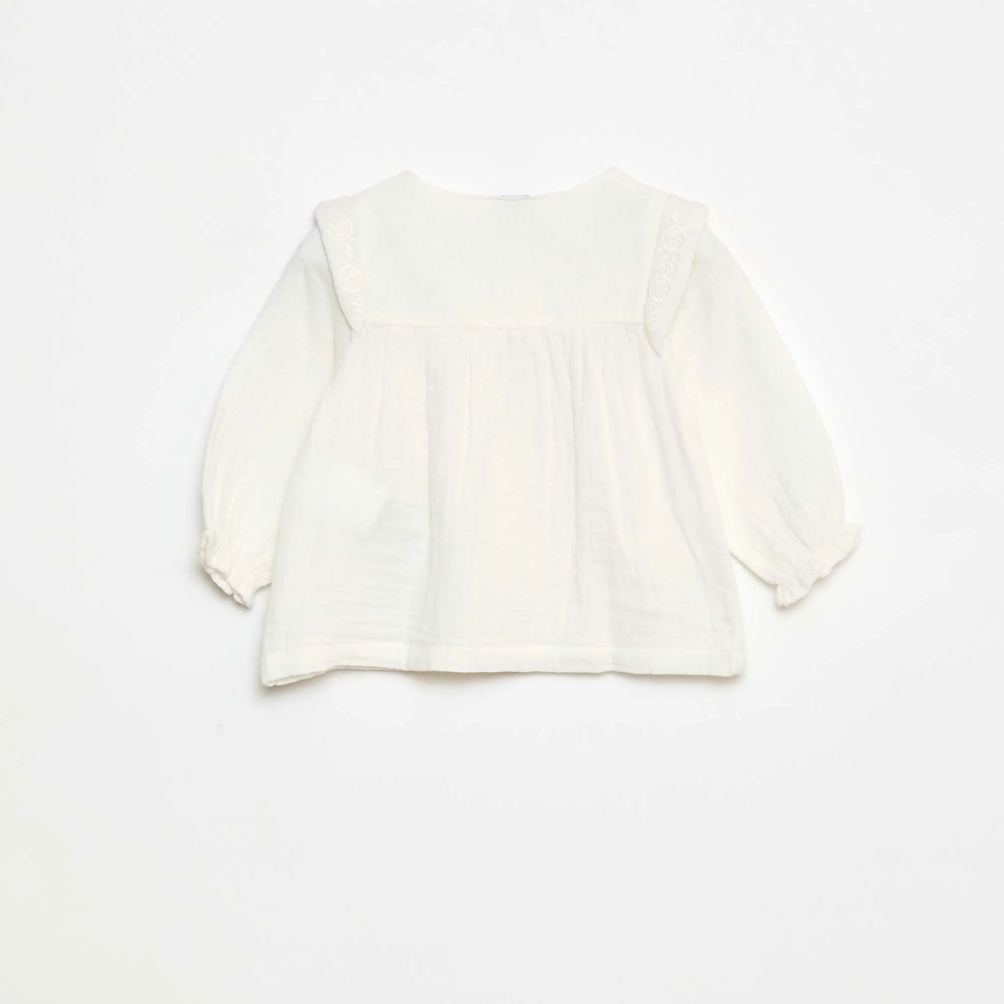 Cotton Gauze Blouse WHITE - Image 2