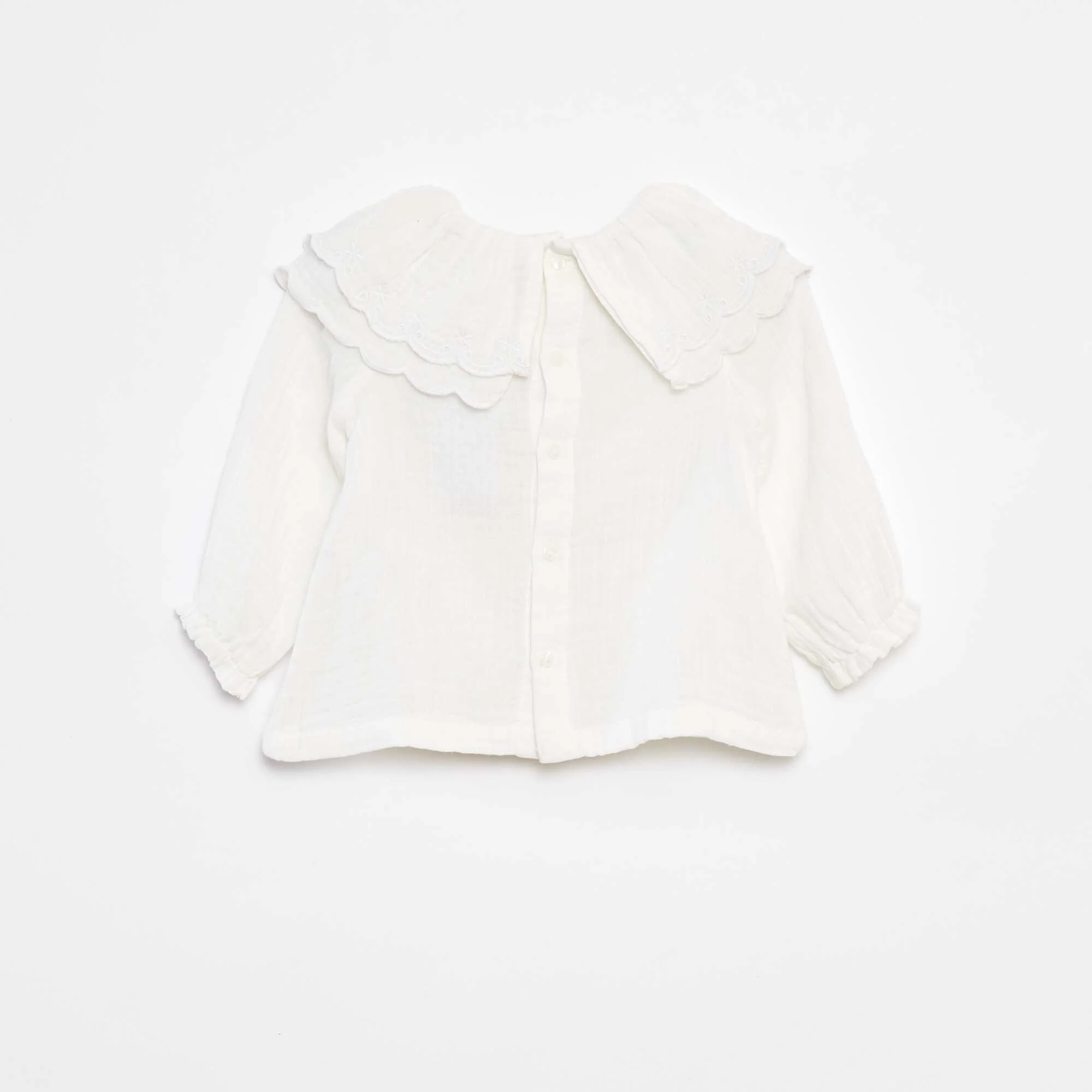 Cotton gauze blouse WHITE - Image 2