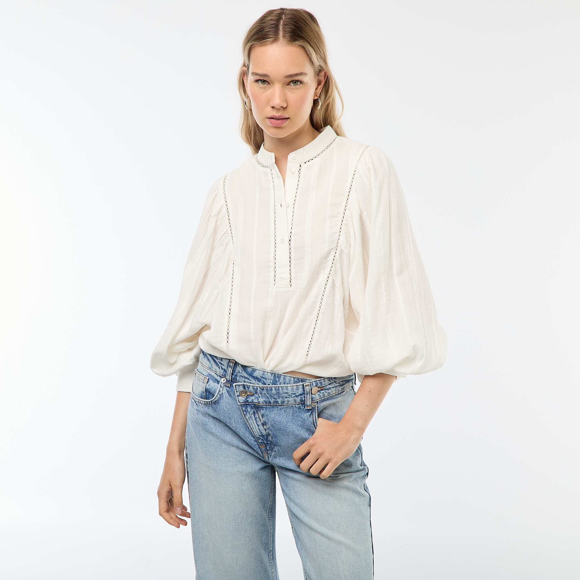 Cotton Gauze Blouse WHITE