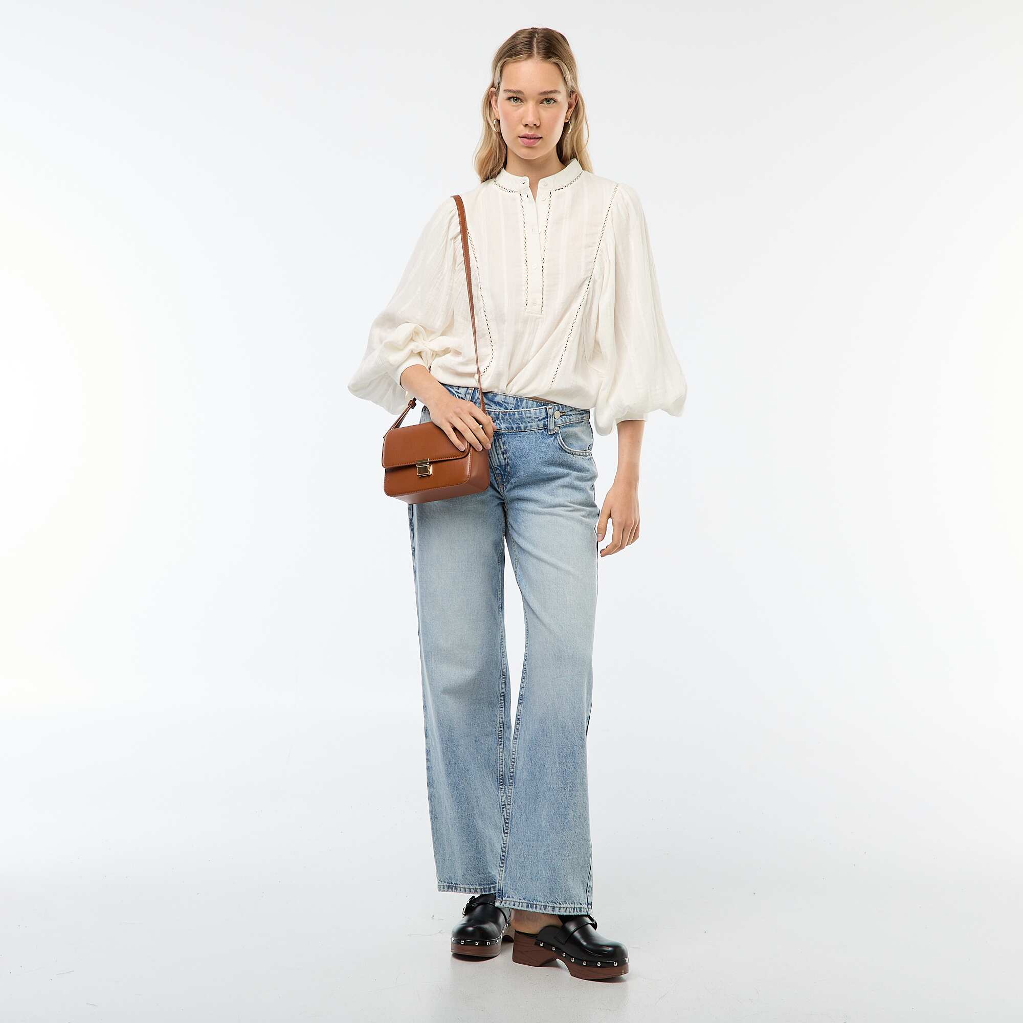 Cotton Gauze Blouse WHITE - Image 2