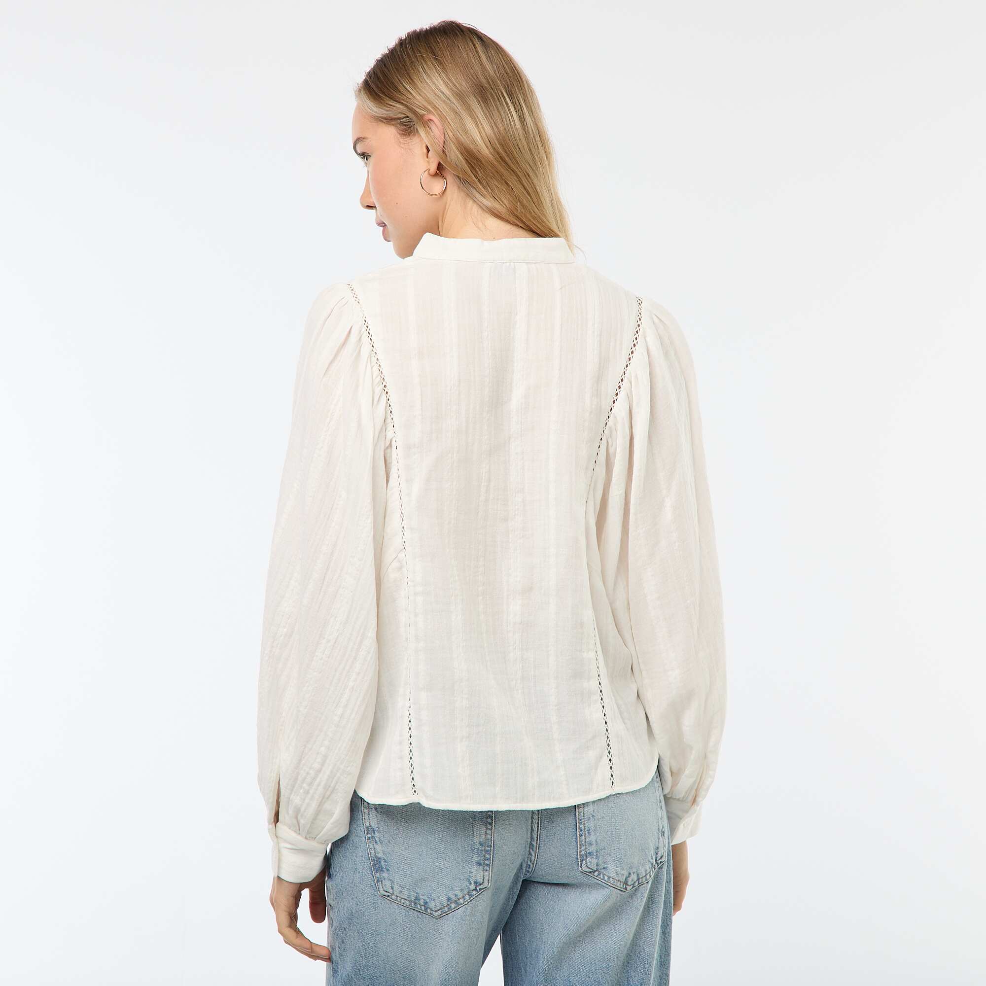 Cotton Gauze Blouse WHITE - Image 4