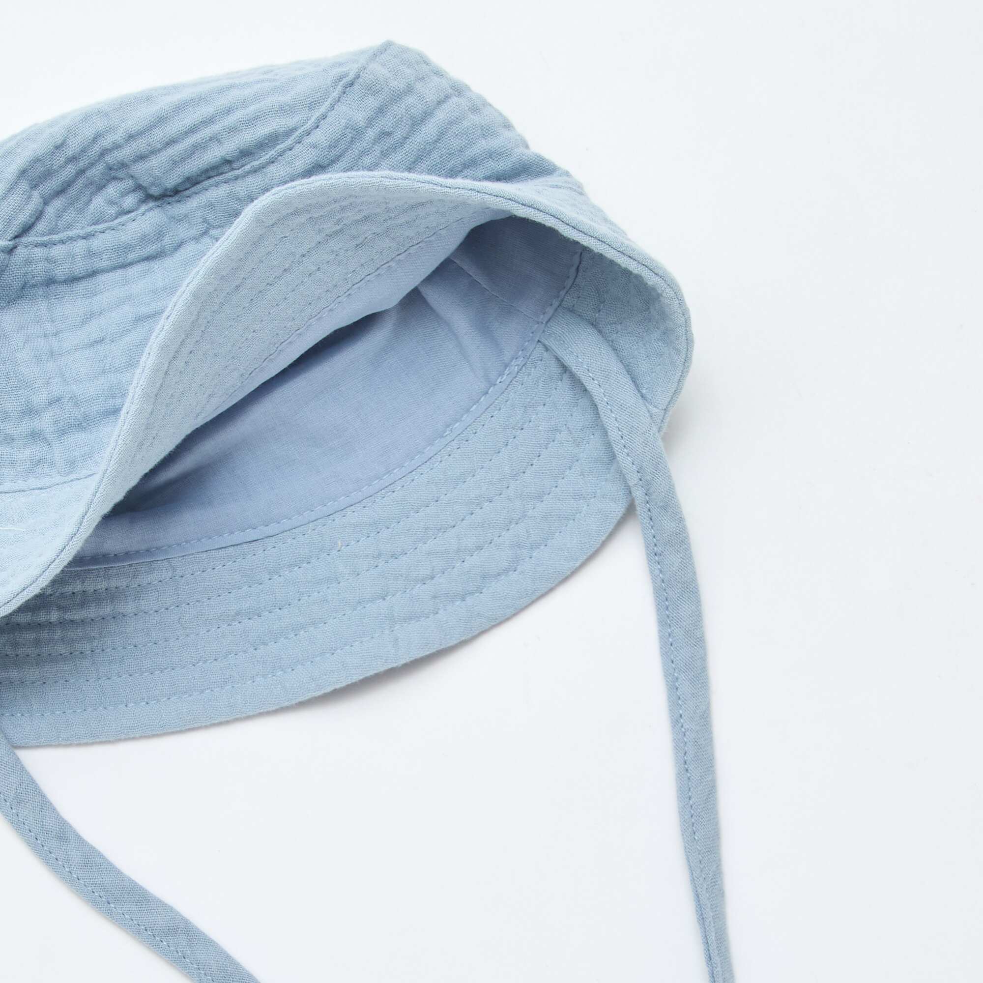 Cotton Gauze Bucket Hat BLUE - Image 4
