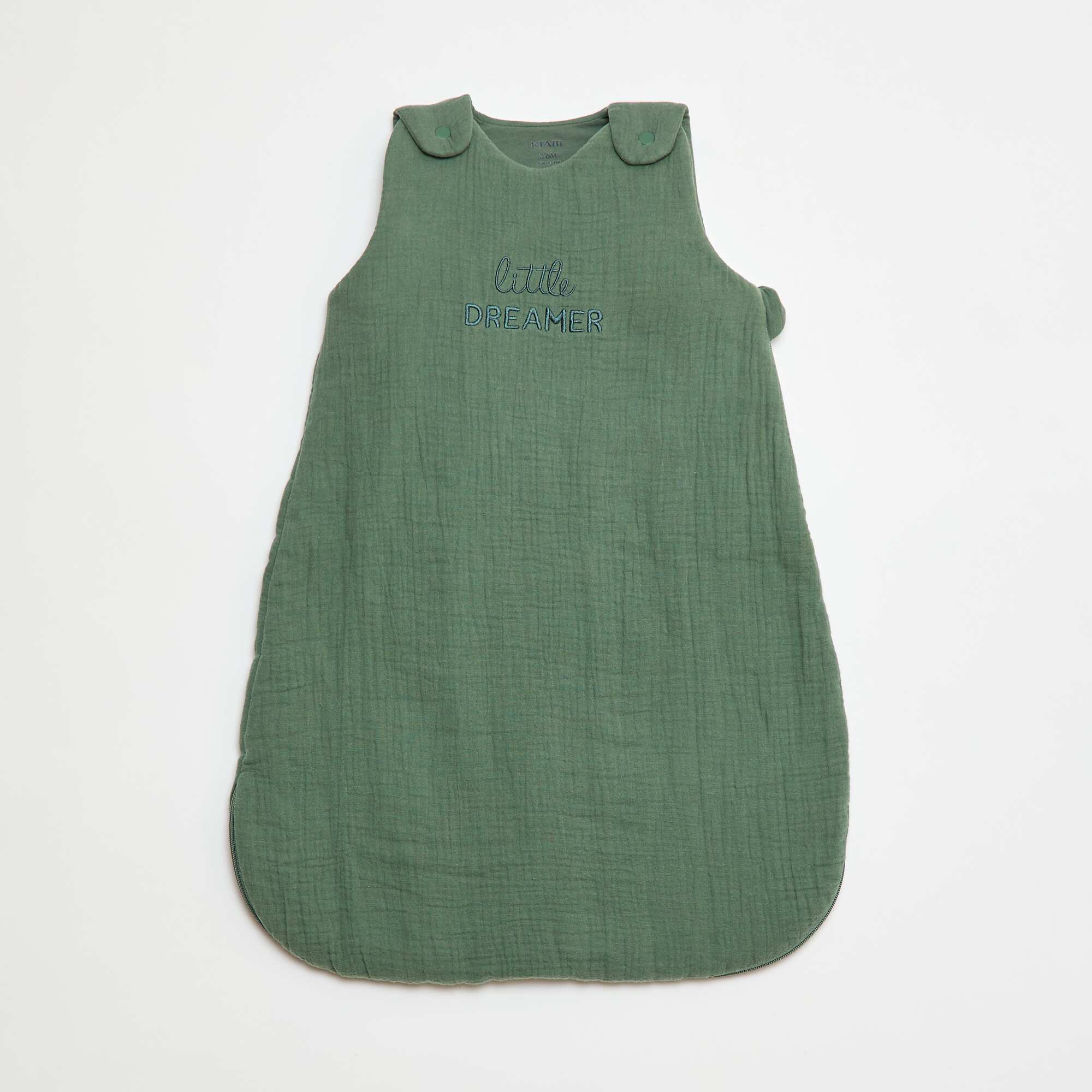 Cotton Gauze Sleeping Bag with Detachable Sleeves GREEN - Image 3