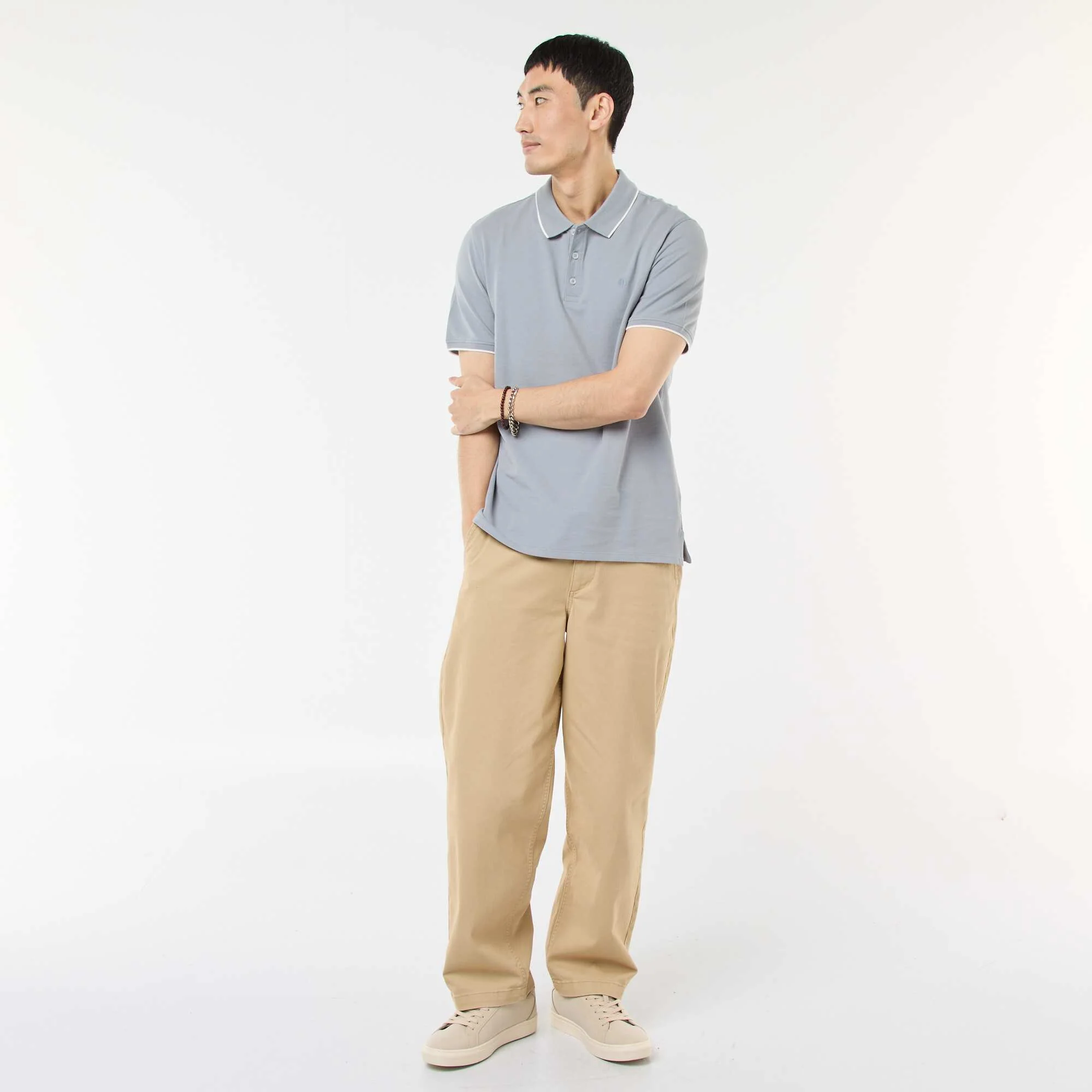 Cotton piqué polo shirt BLUE - Image 2