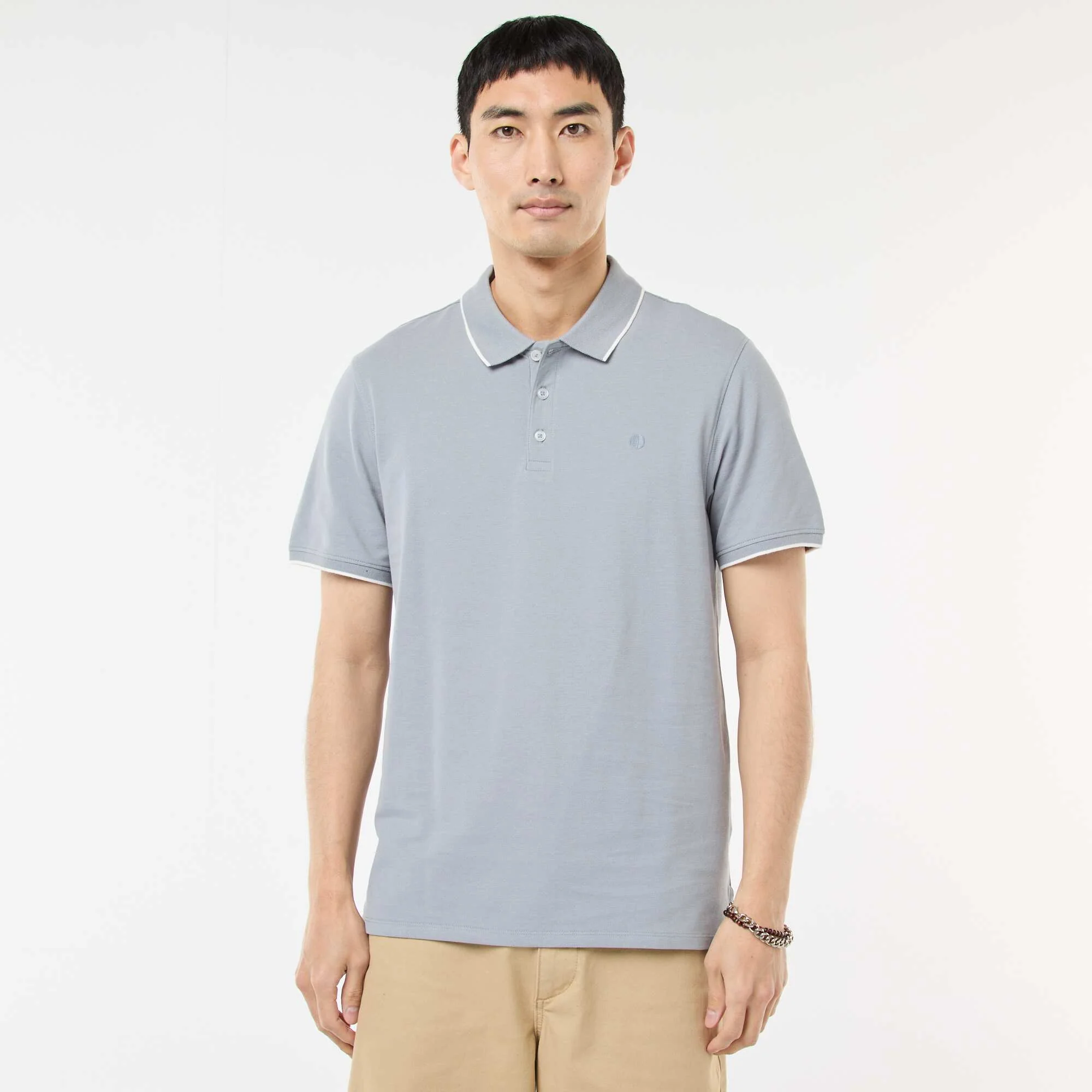 Cotton piqué polo shirt BLUE - Image 3