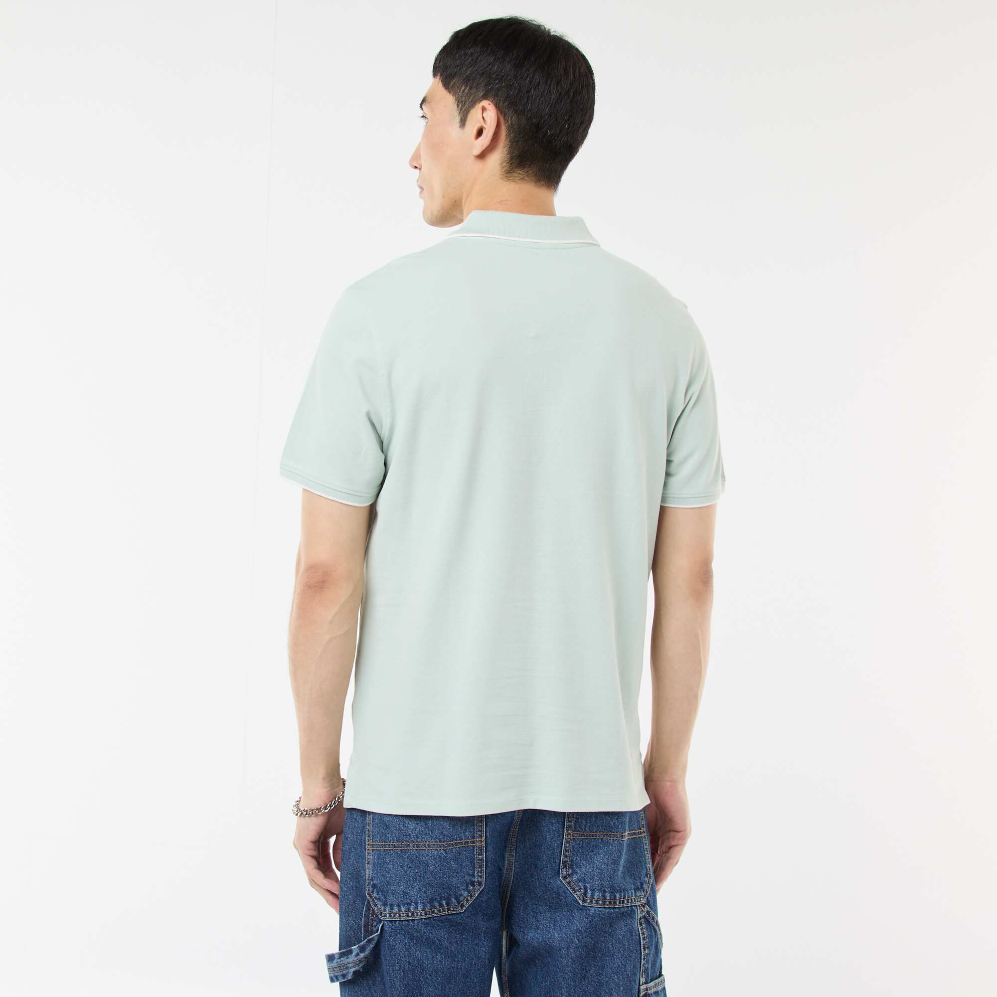 Cotton piqué polo shirt BLUE - Image 5