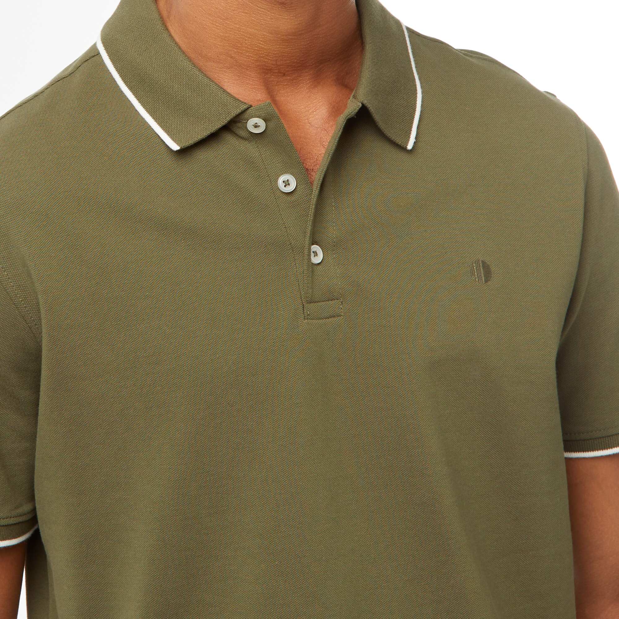 Cotton Piqué Polo Shirt KHAKI - Image 3