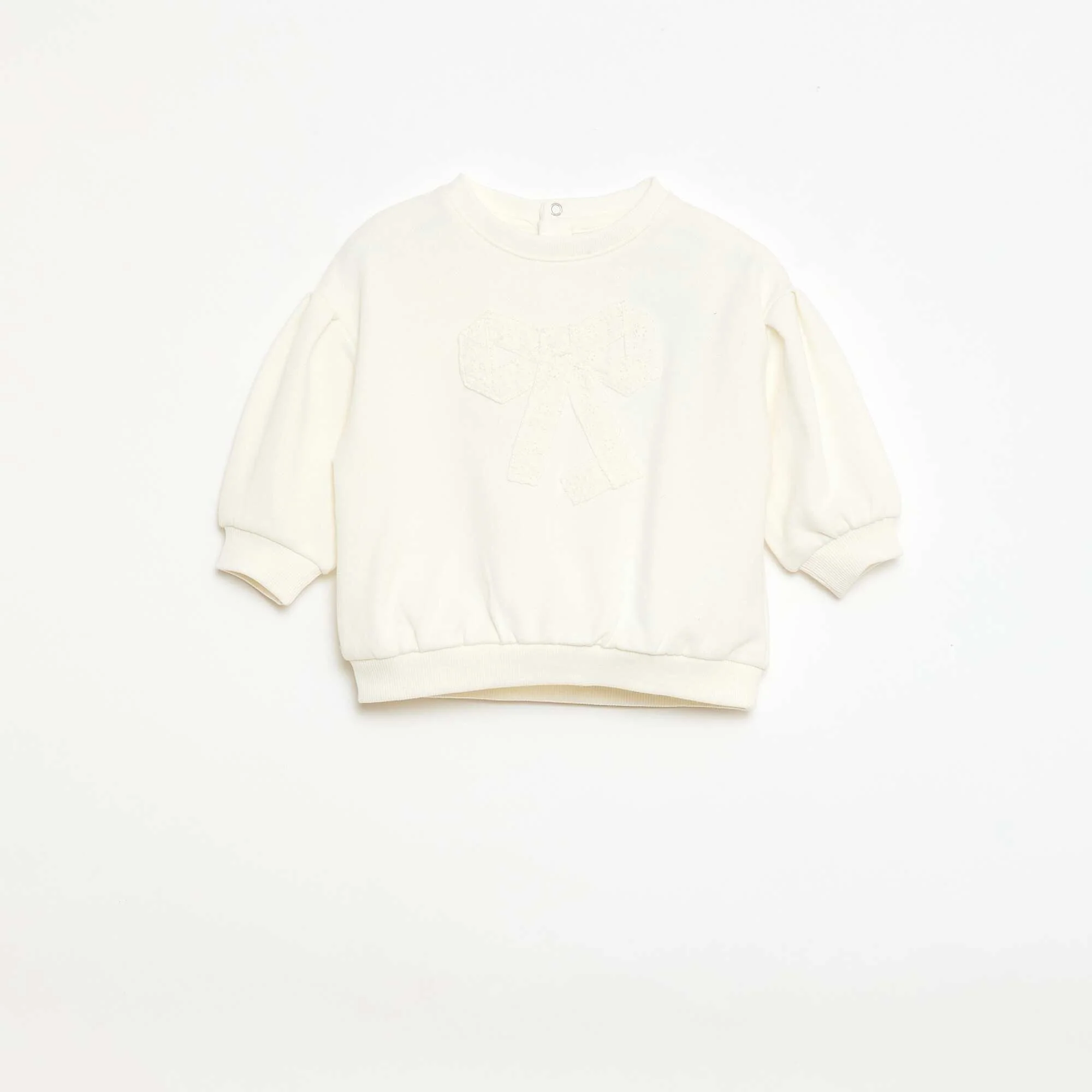 Cotton Sweatshirt with Front Graphic WHITE