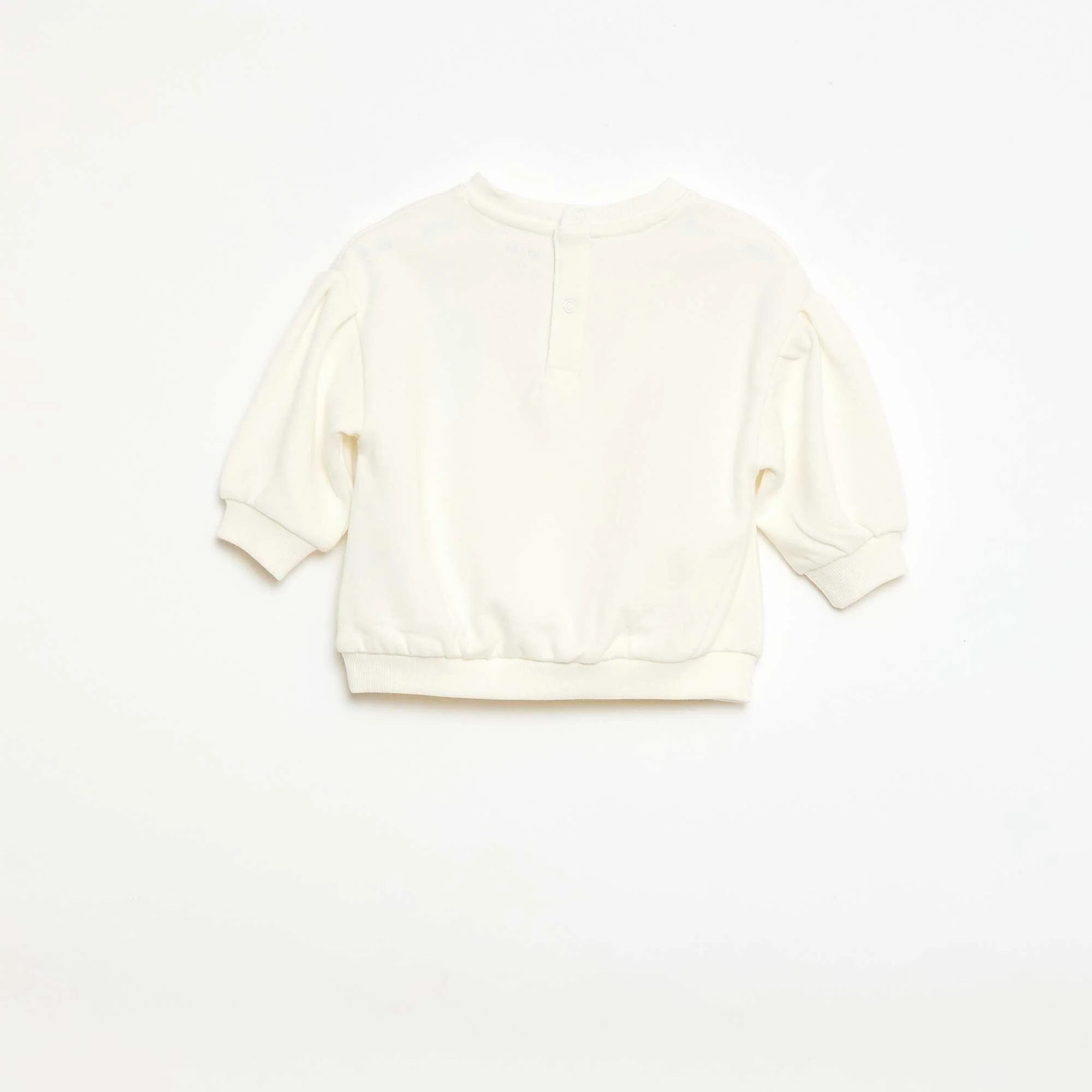 Cotton Sweatshirt with Front Graphic WHITE - Image 3