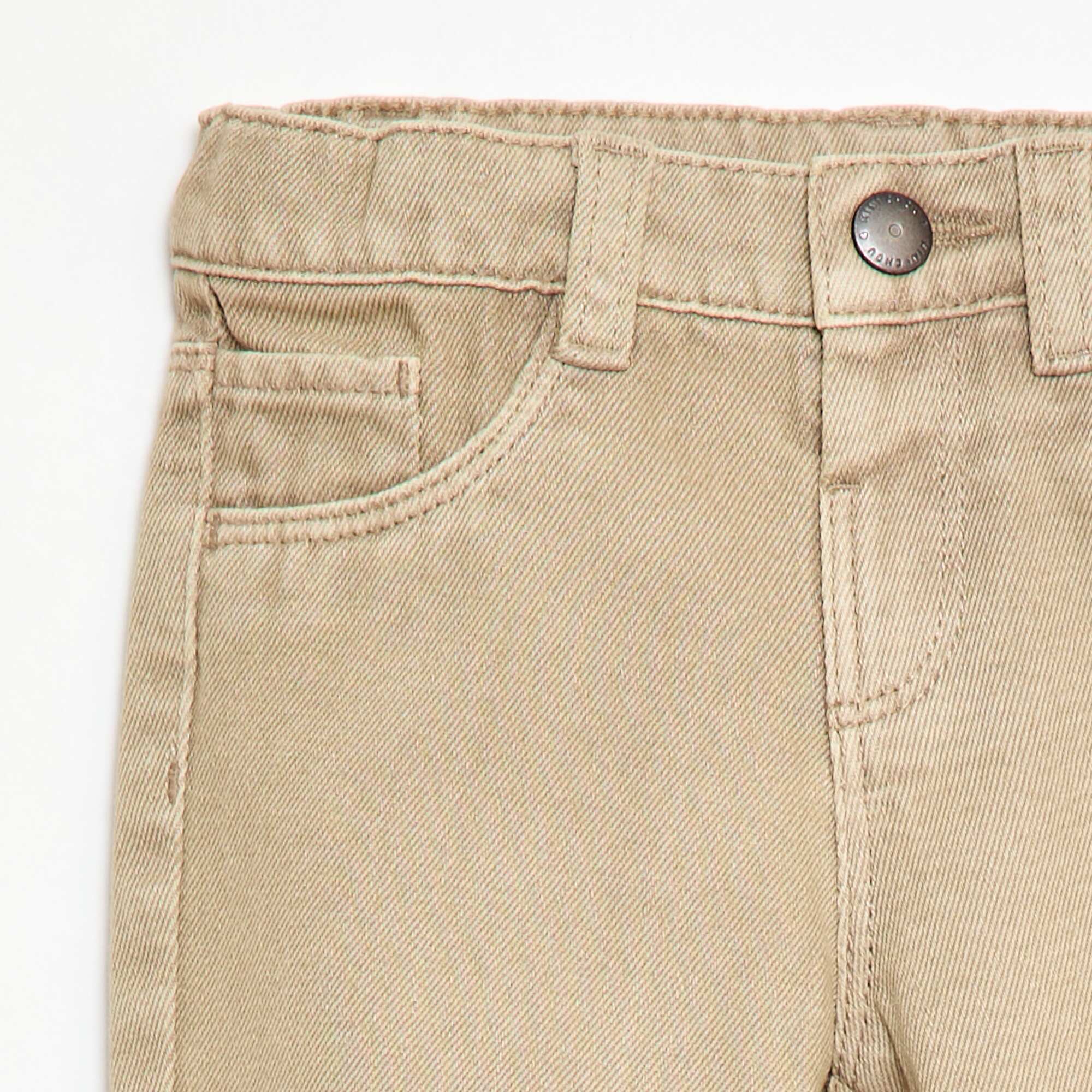 Cotton twill paperbag trousers BEIGE - Image 3