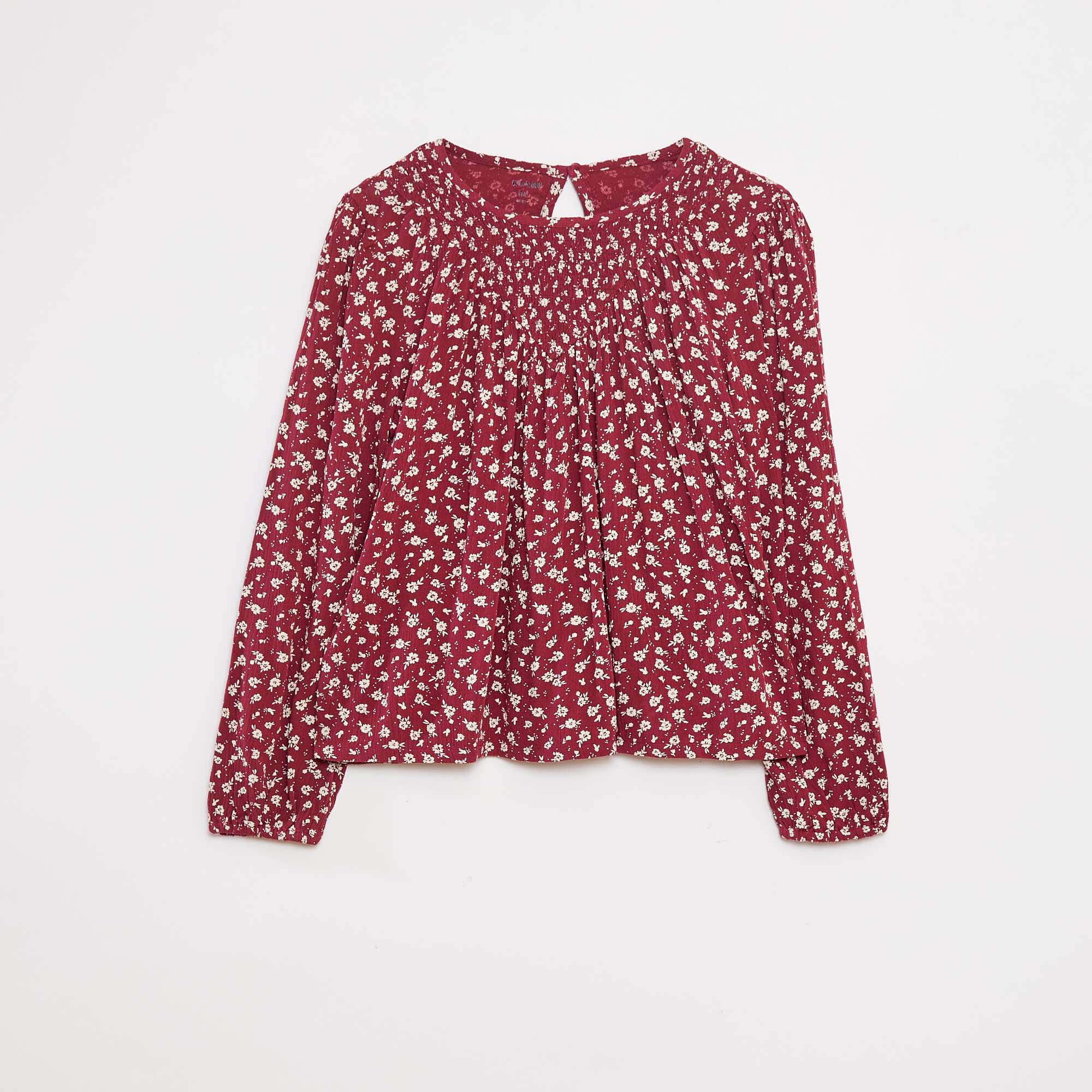 Crêpe knit printed blouse RED