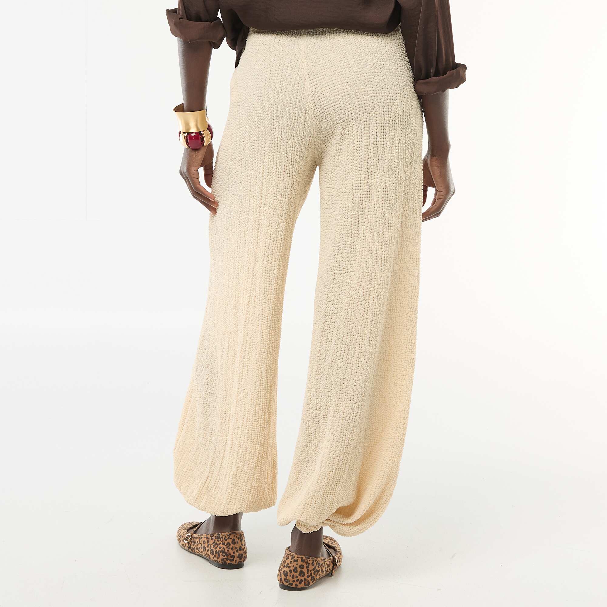 Crinkle Knit Pants BEIGE - Image 3