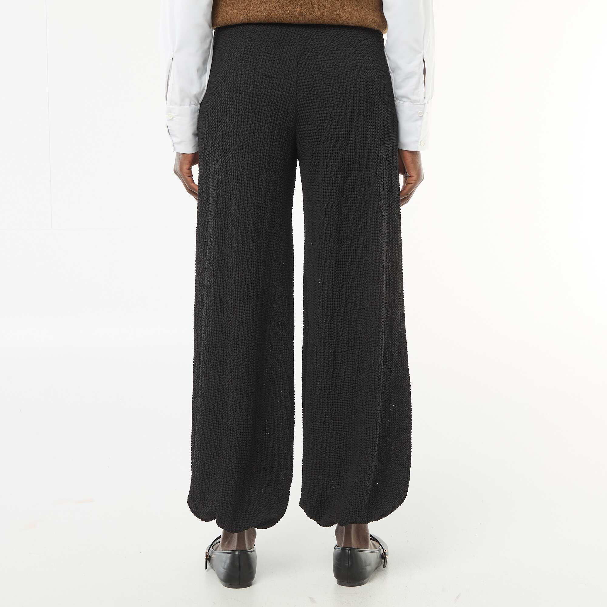 Crinkle Knit Pants BLACK - Image 3