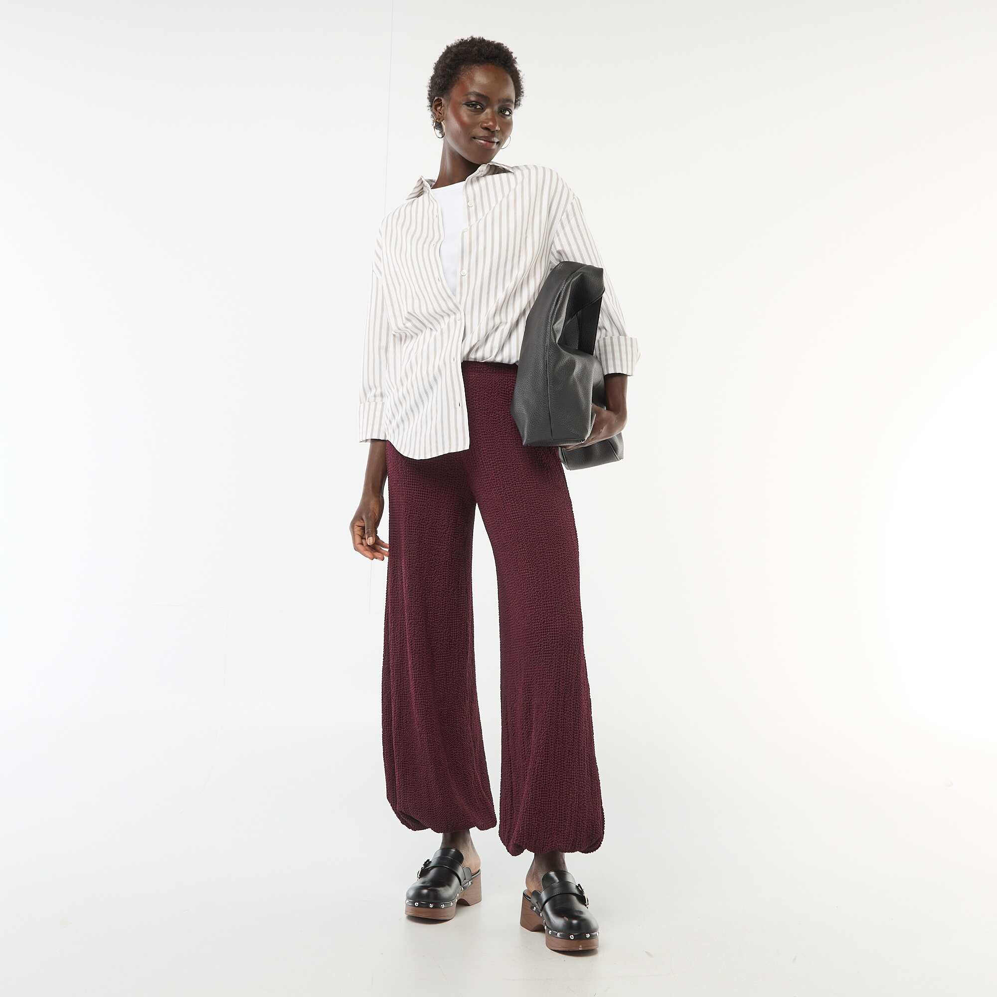 Crinkle Knit Pants RED