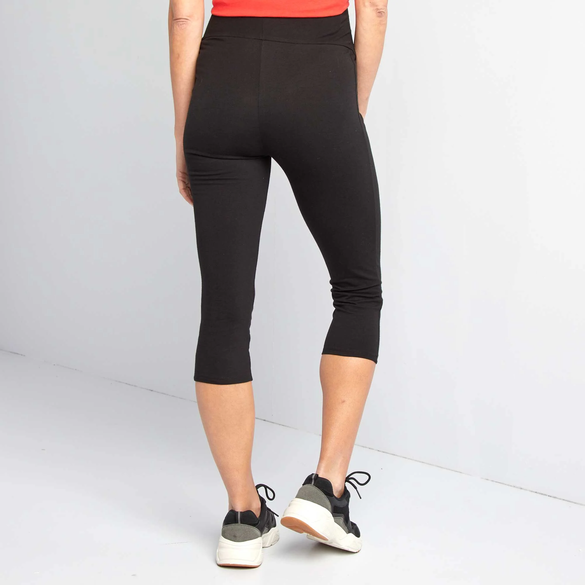 Cropped 7/8 length maternity leggings BLACK - Image 3