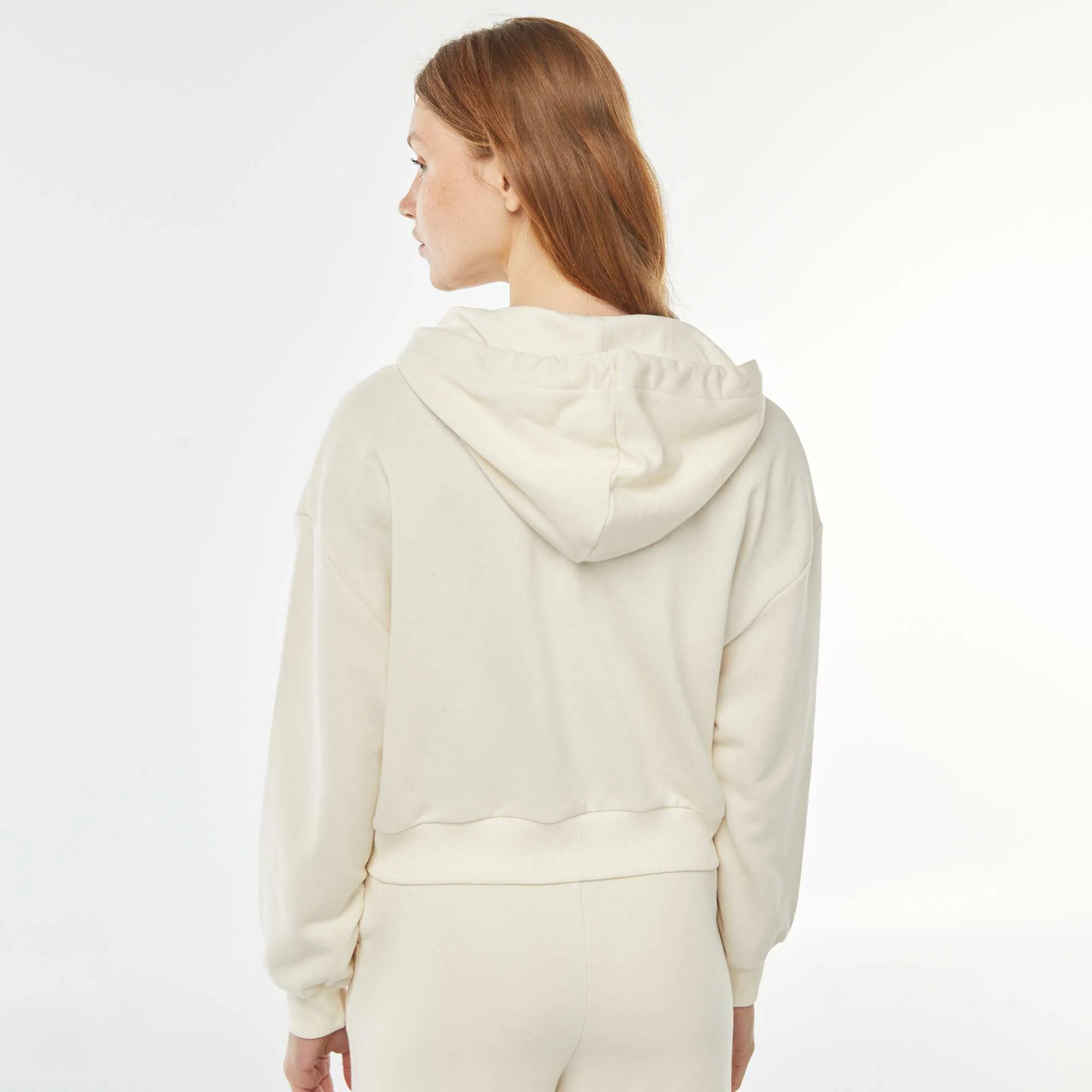 Cropped hoodie BEIGE - Image 4