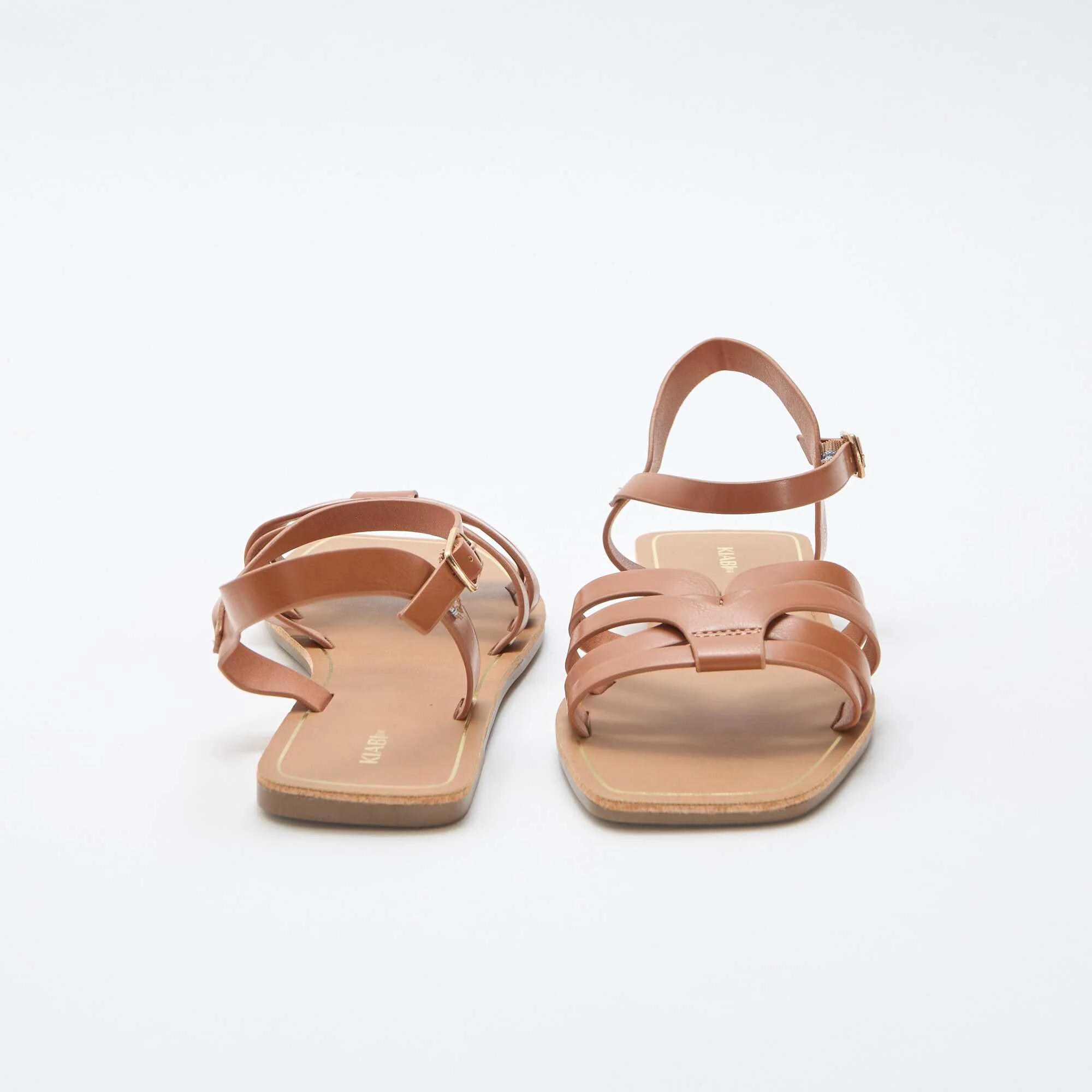 Cross-Strap Sandals BROWN - Image 3