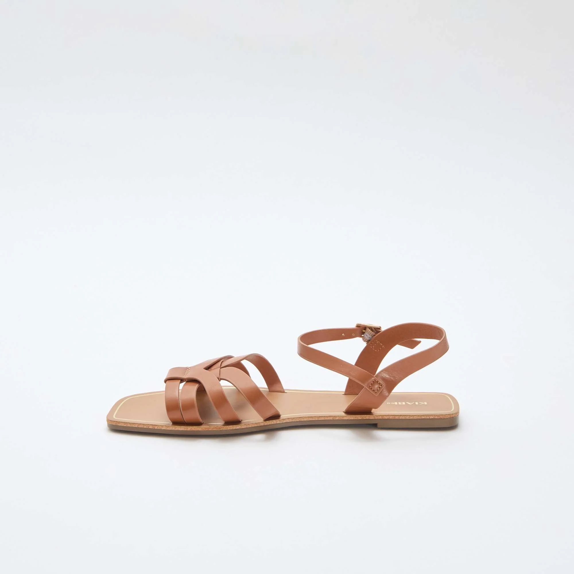 Cross-Strap Sandals BROWN - Image 4