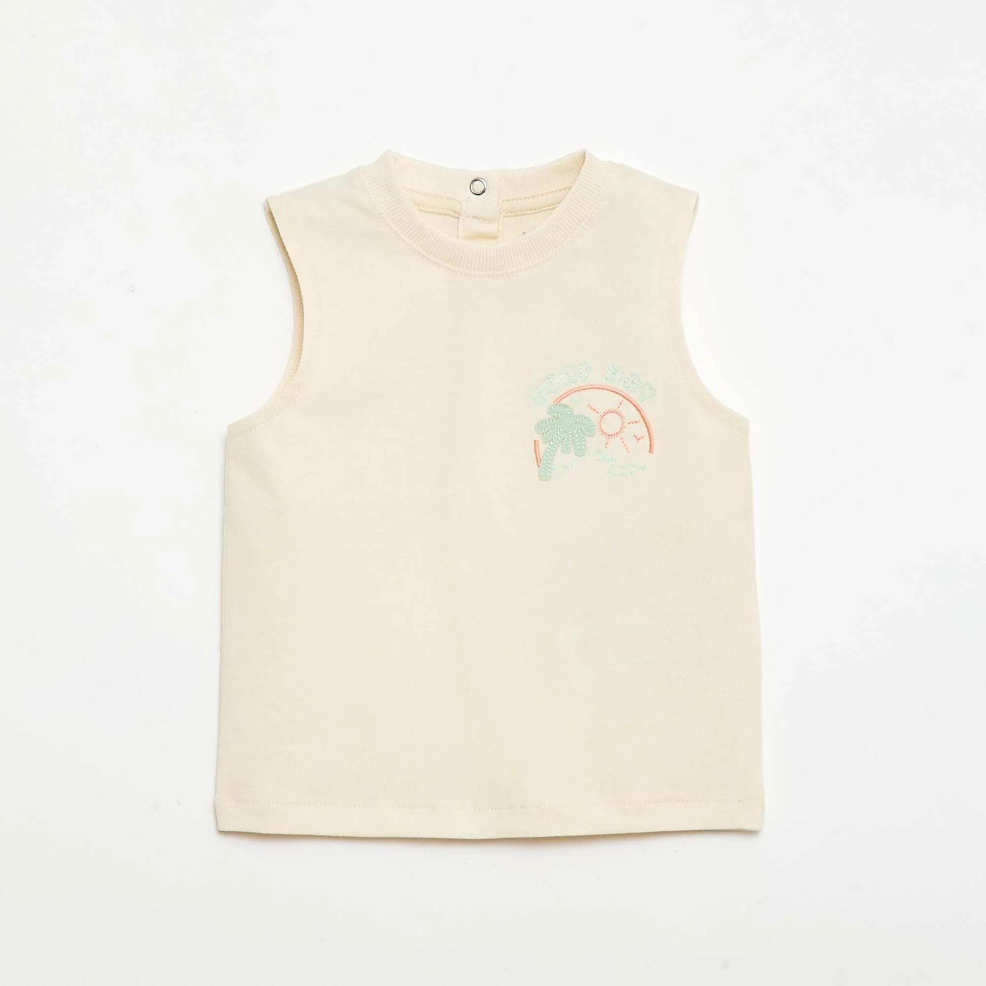 Decorative Embroidered Tank Top WHITE