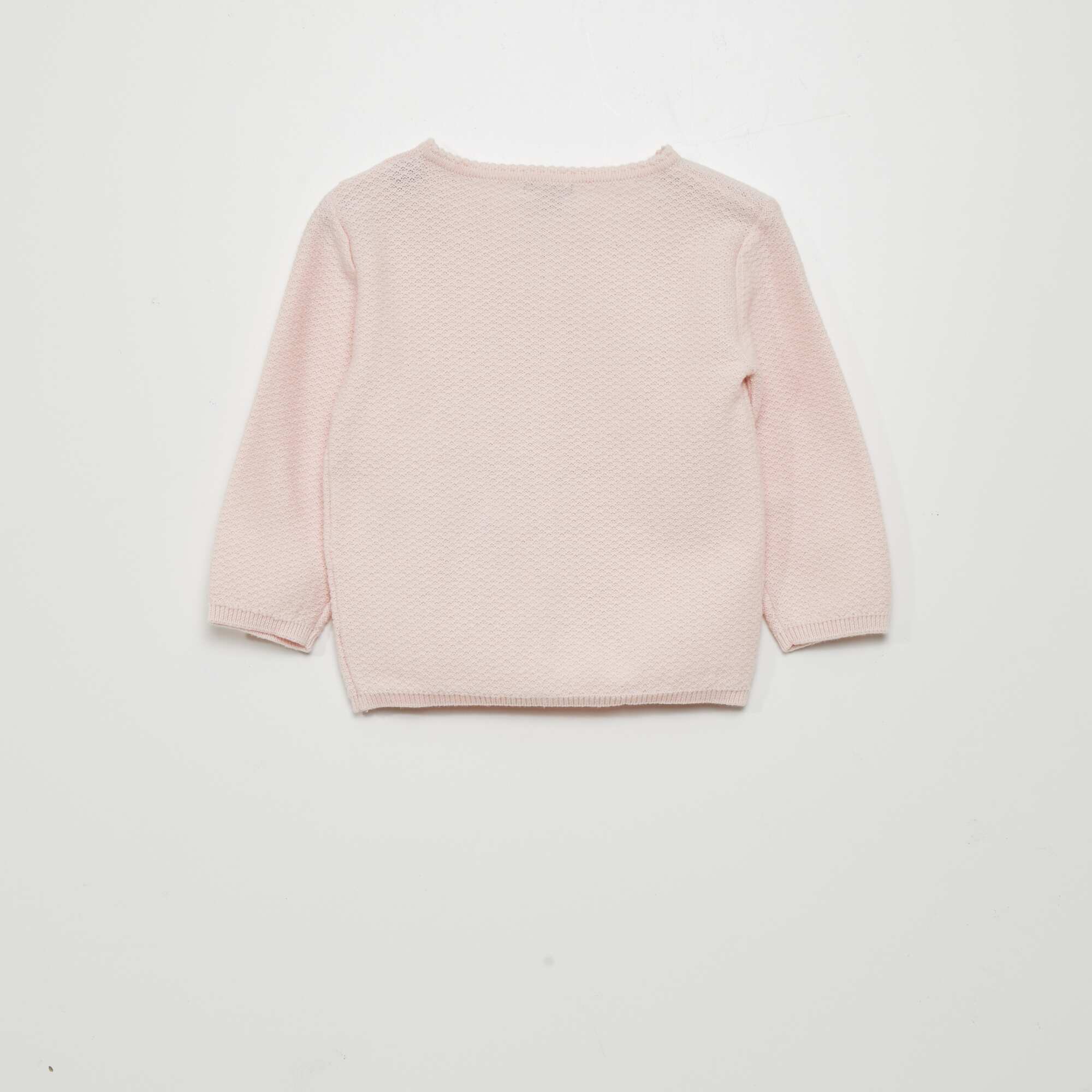 Decorative-knit cardigan PINK - Image 3