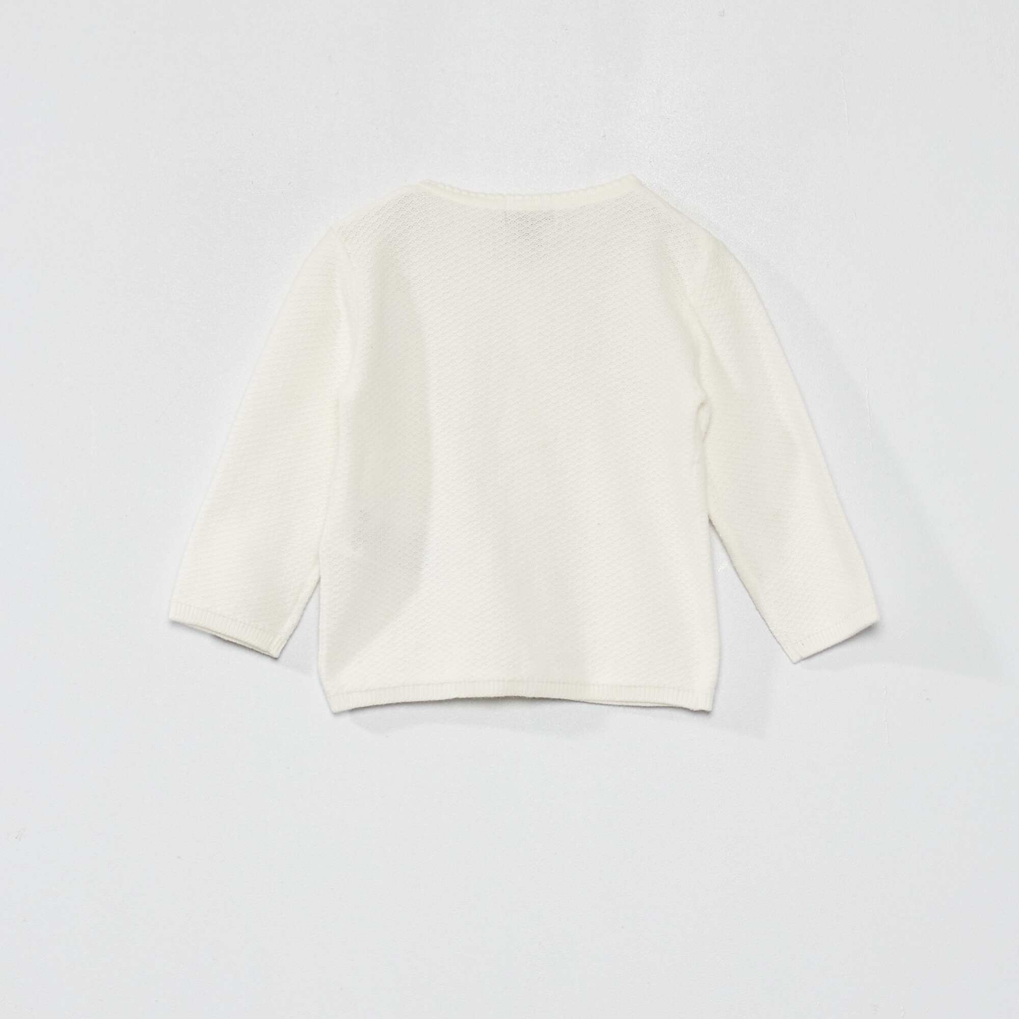 Decorative-knit cardigan White - Image 2