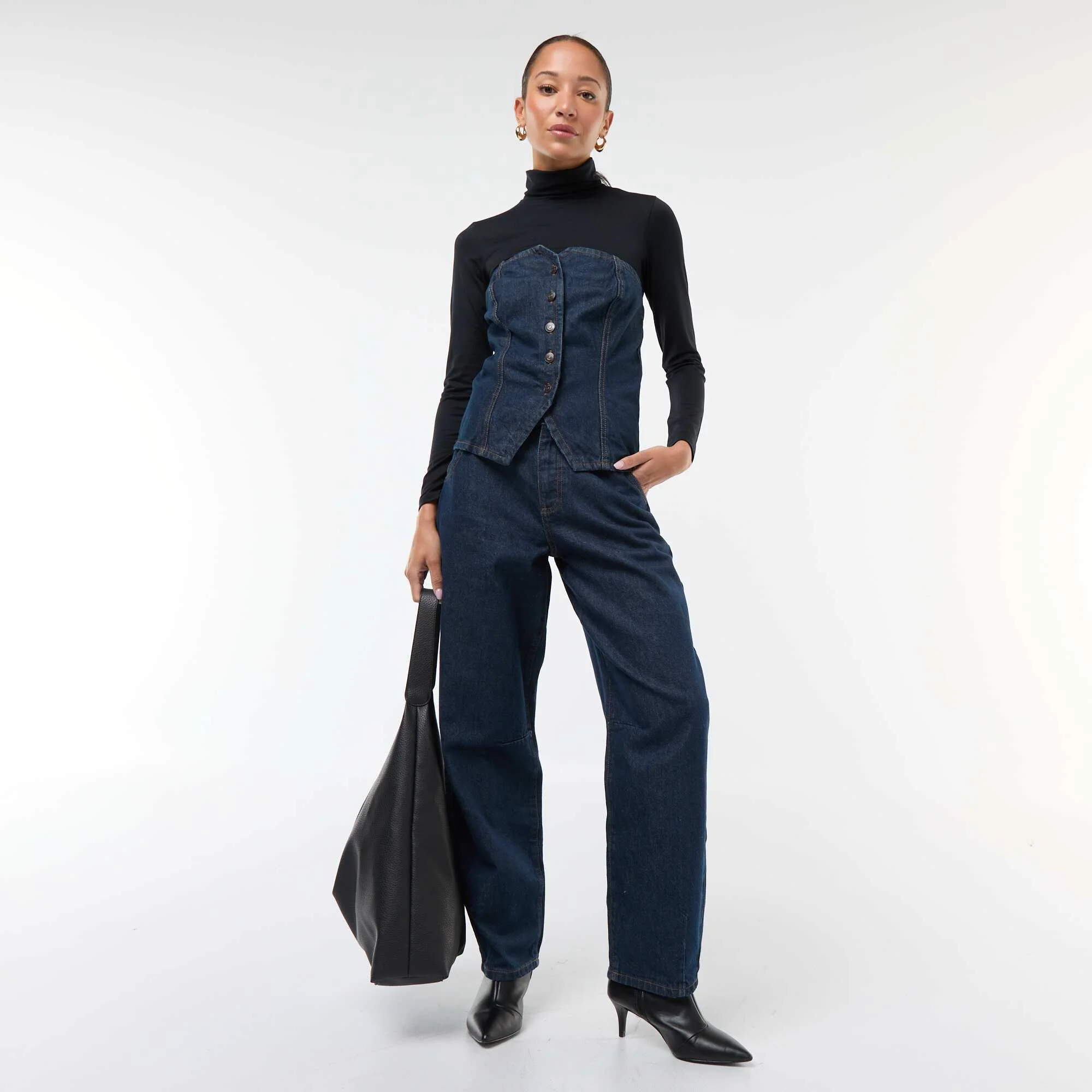 Denim Bustier Top BLUE - Image 2