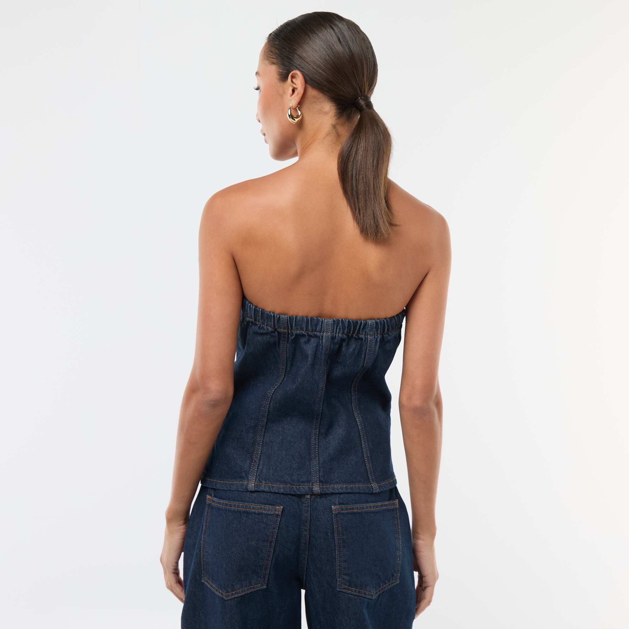 Denim Bustier Top BLUE - Image 4