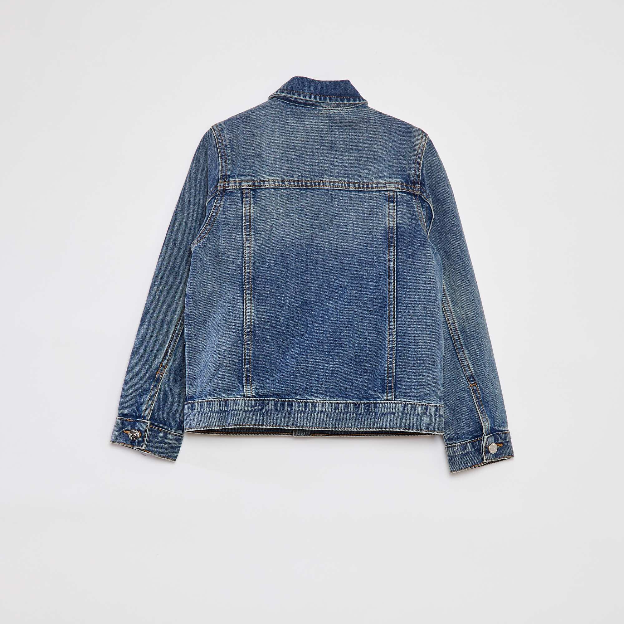 Denim jacket with button fastening BLUE - Image 2