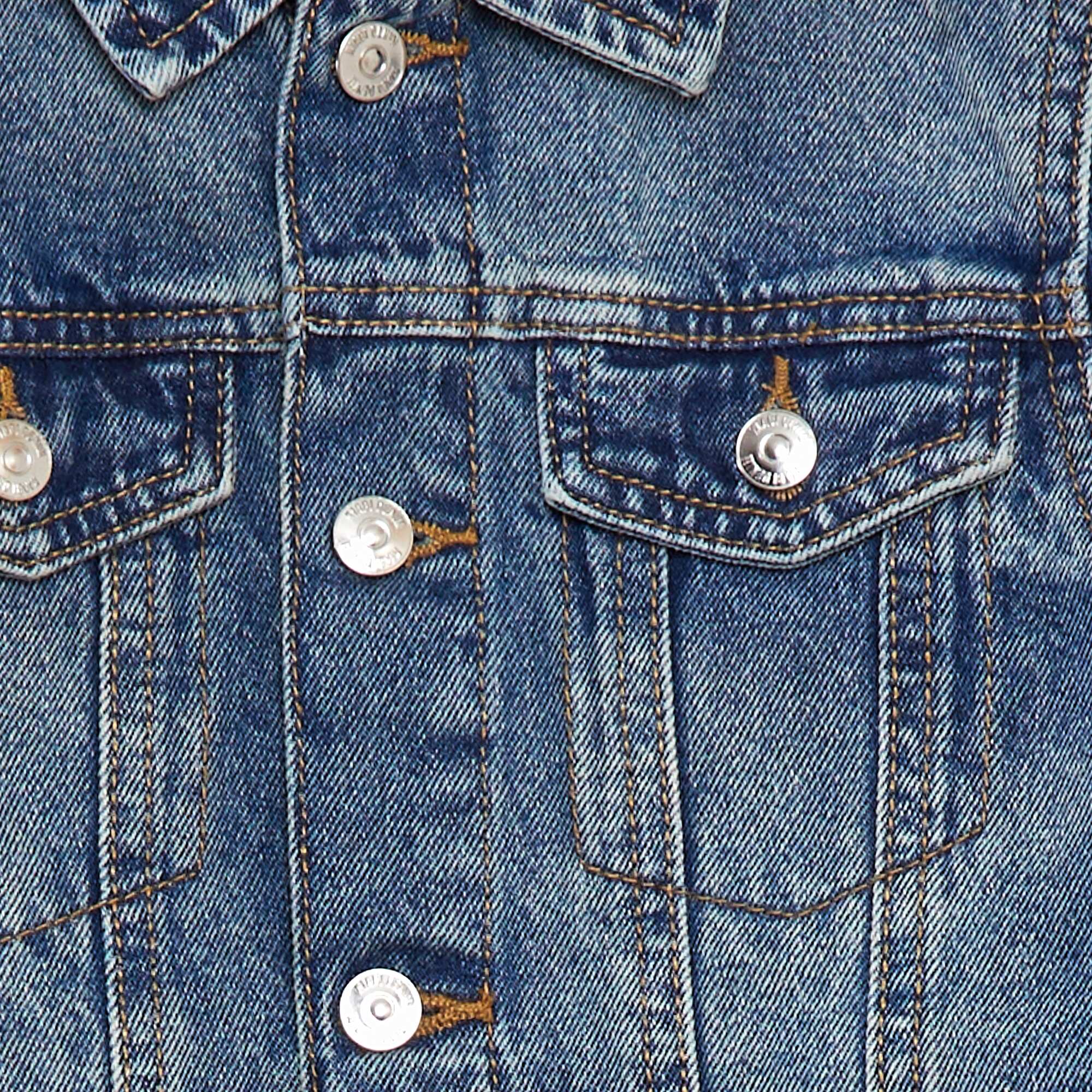 Denim jacket with button fastening BLUE - Image 3